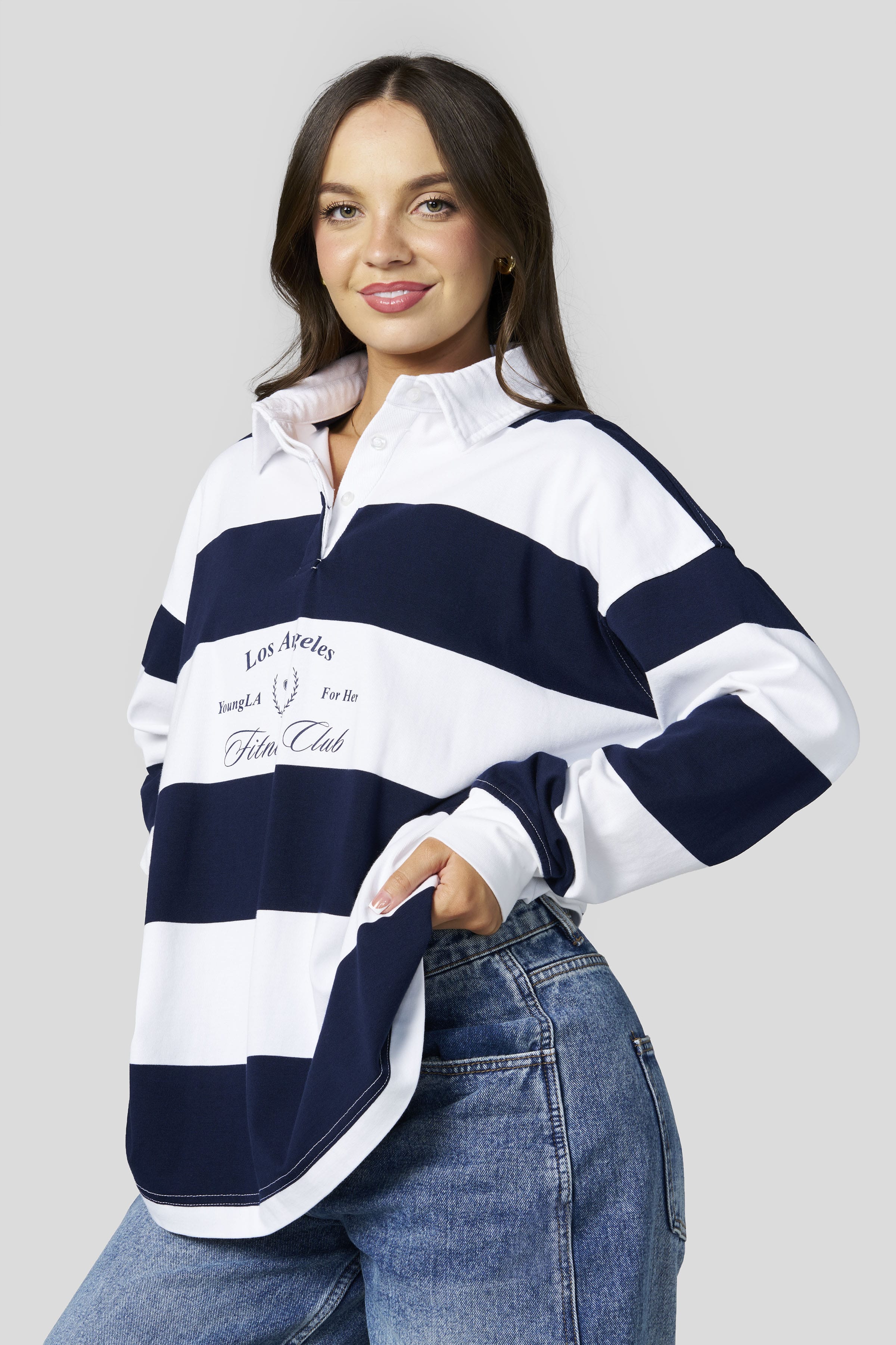 Young La W4333 - Academy Long Sleeve Tee 'Navy'