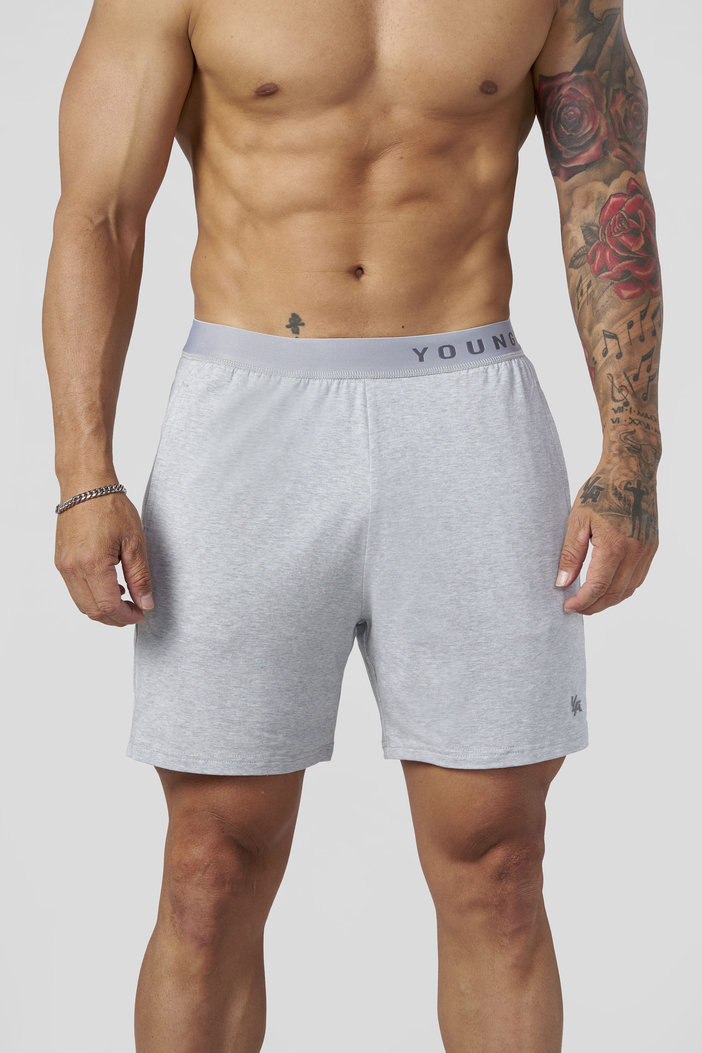 Young La 1008 - Sleepwear Shorts 'Heather Grey'