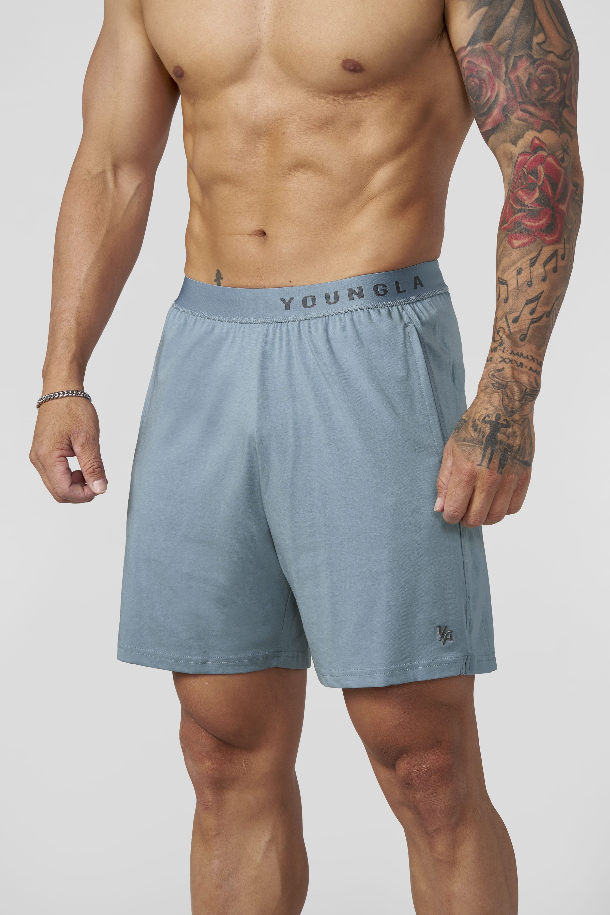 Young La 1008 - Sleepwear Shorts 'Light Blue'