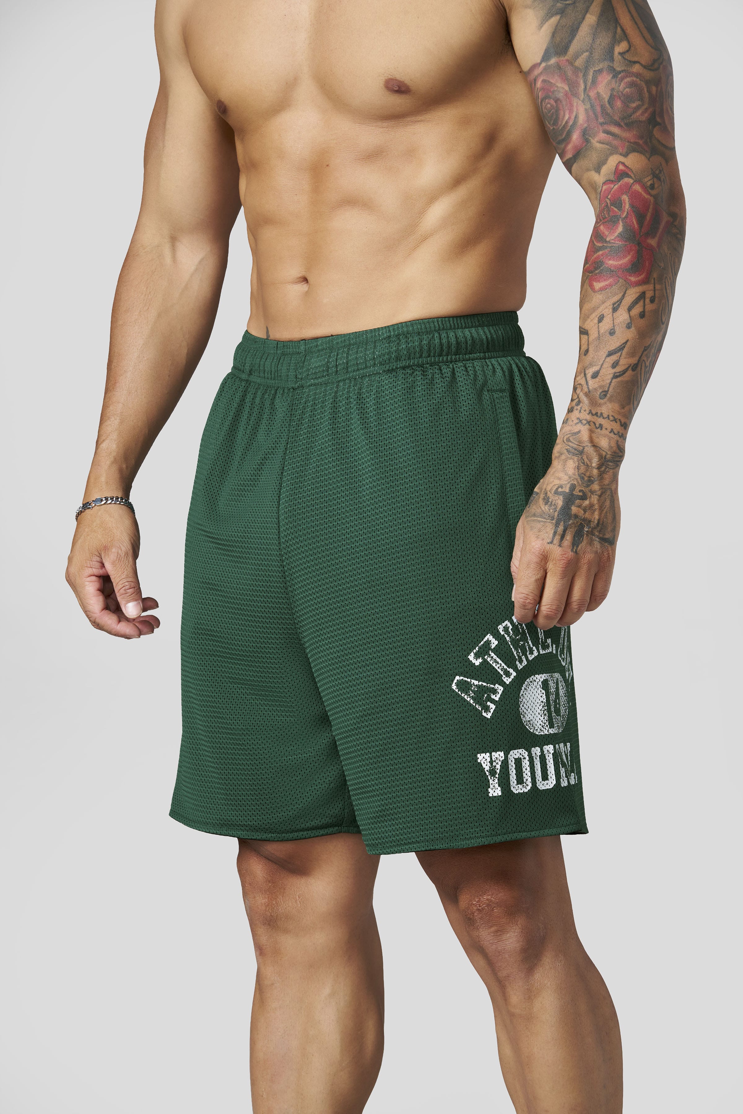 YoungLA 1069 - Golden Era Mesh Shorts 'Green'