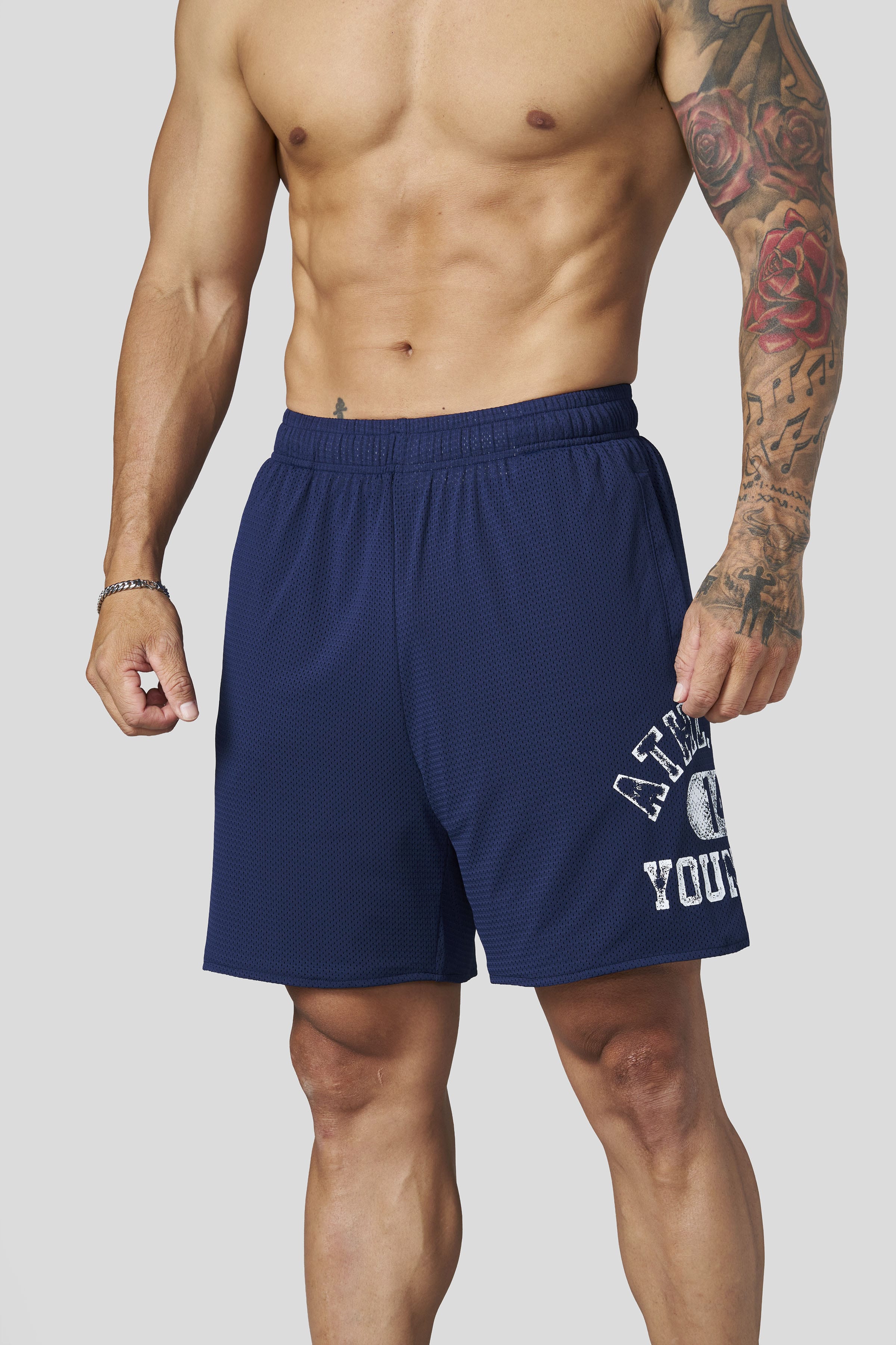YoungLA 1069 - Golden Era Mesh Shorts 'Navy'