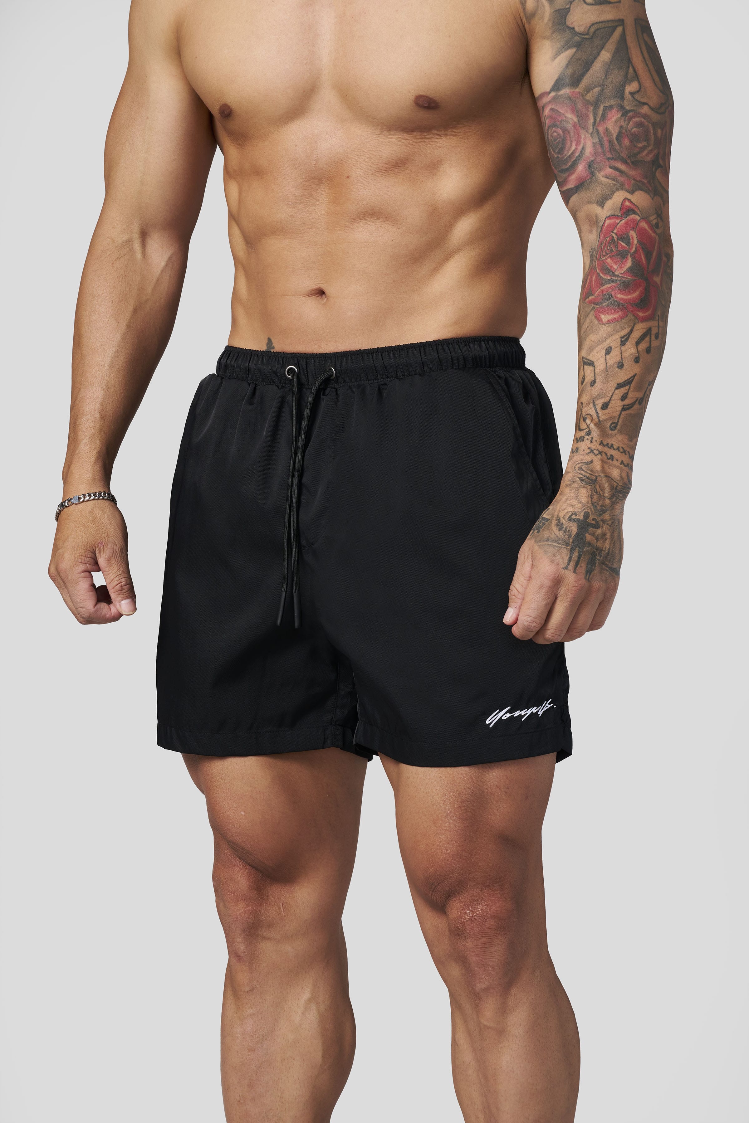 Young La 1082 - Silk Wave Swim Shorts 'Black'