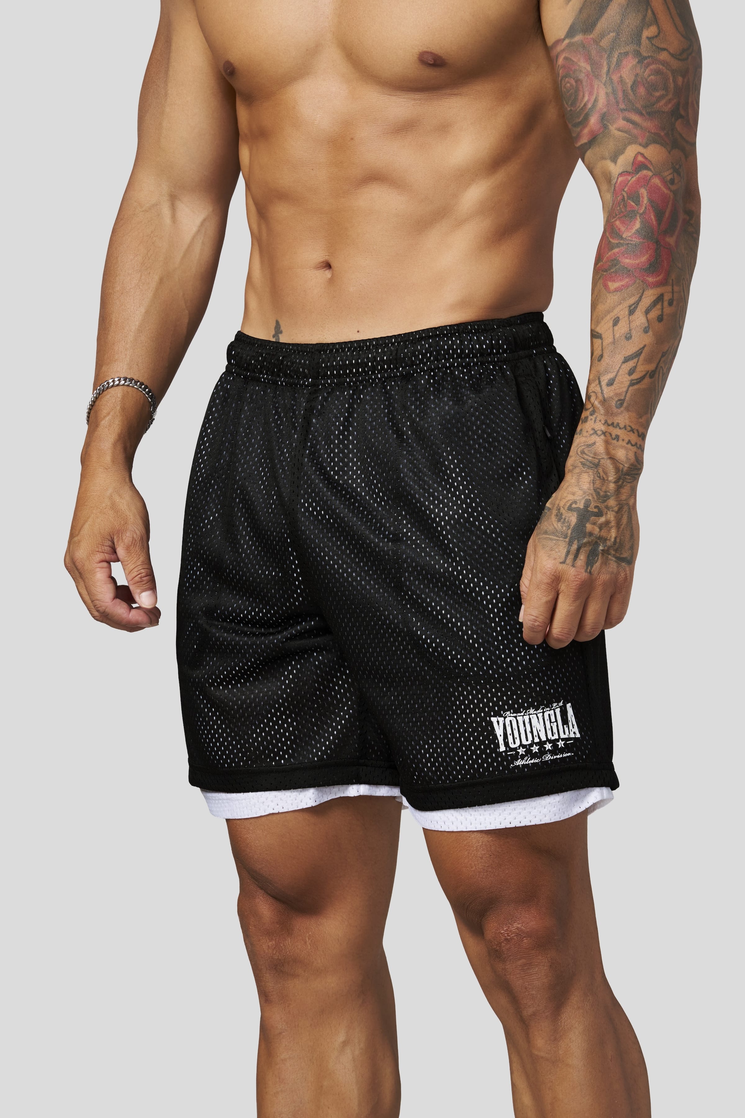 YoungLA 1092 - Double Mesh Shorts 'Black'