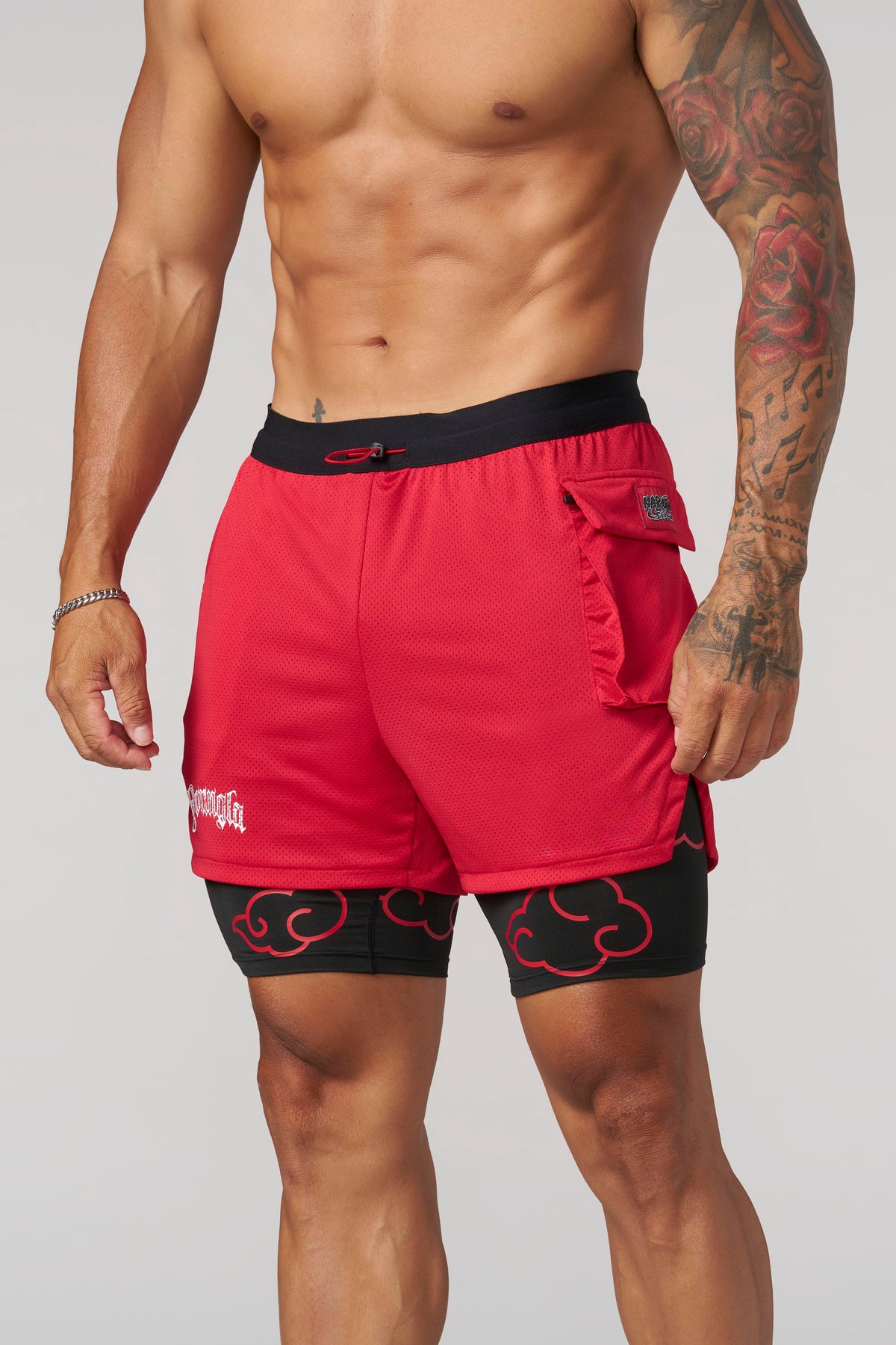YoungLA 1094 - Naruto Compression Shorts 'Red'