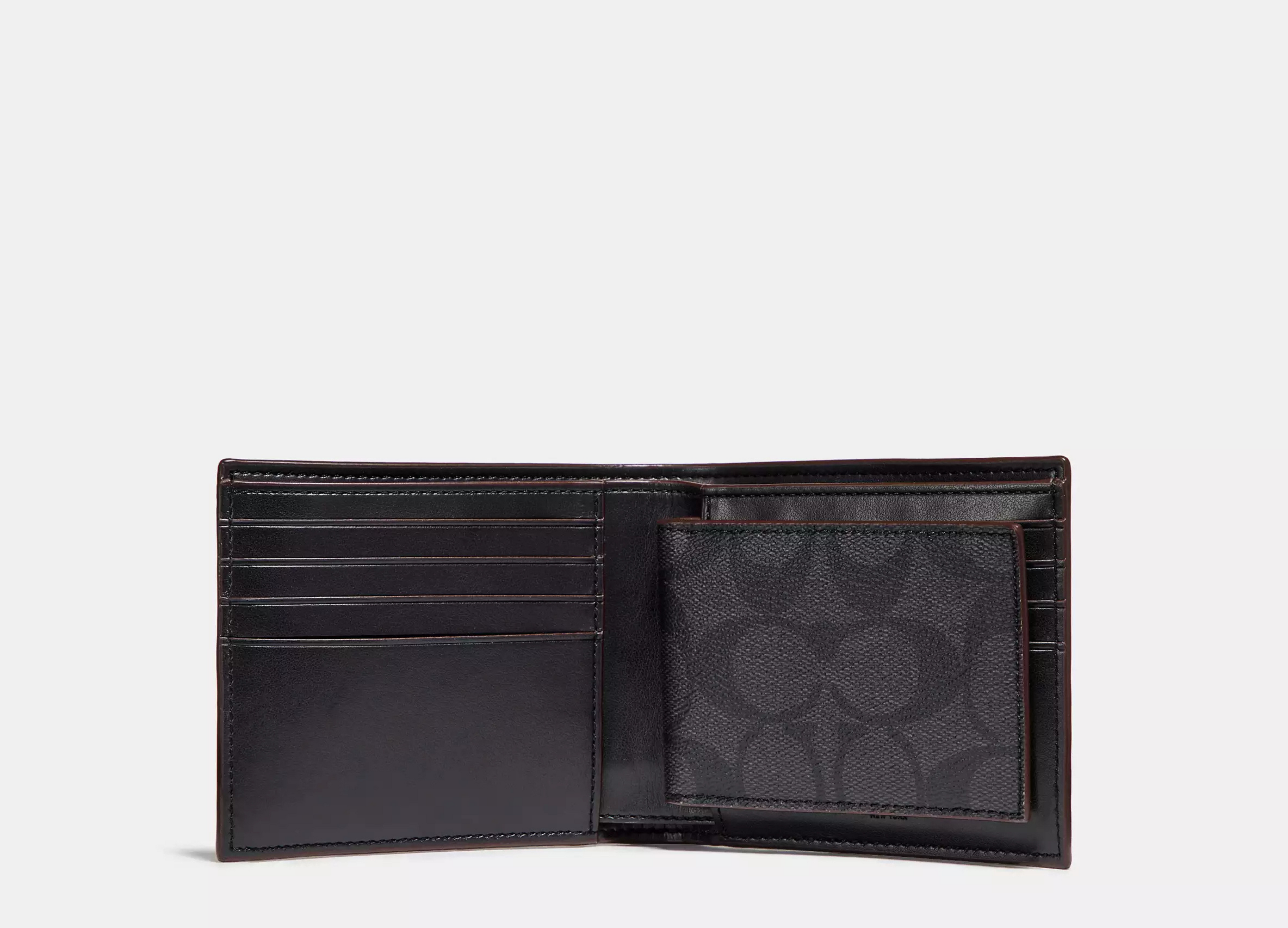 Coach 3 In 1 Wallet In Signature Canvas - Signature canvas/Black/Black/Oxblood
