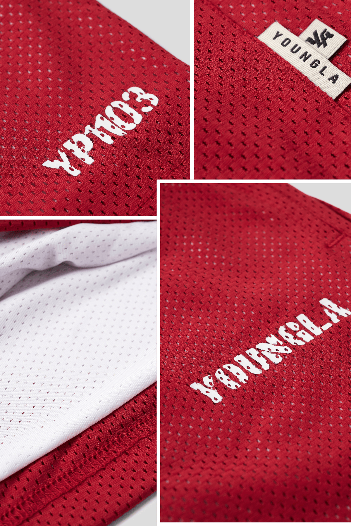 YoungLA 1103 - Aeromesh 7" Shorts 'Red'