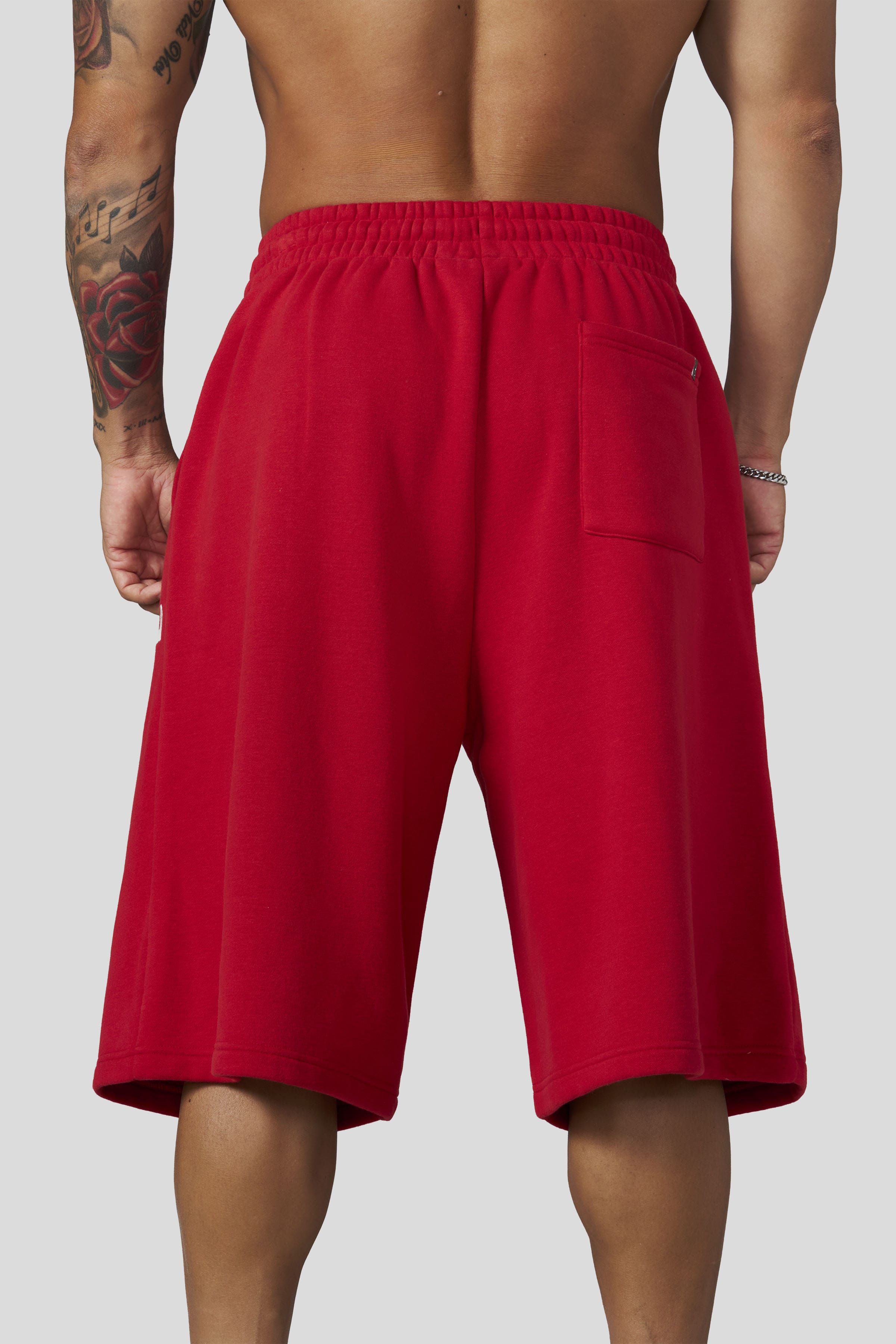 YoungLA 1107 - Extra Long Baggy Shorts 'Red'