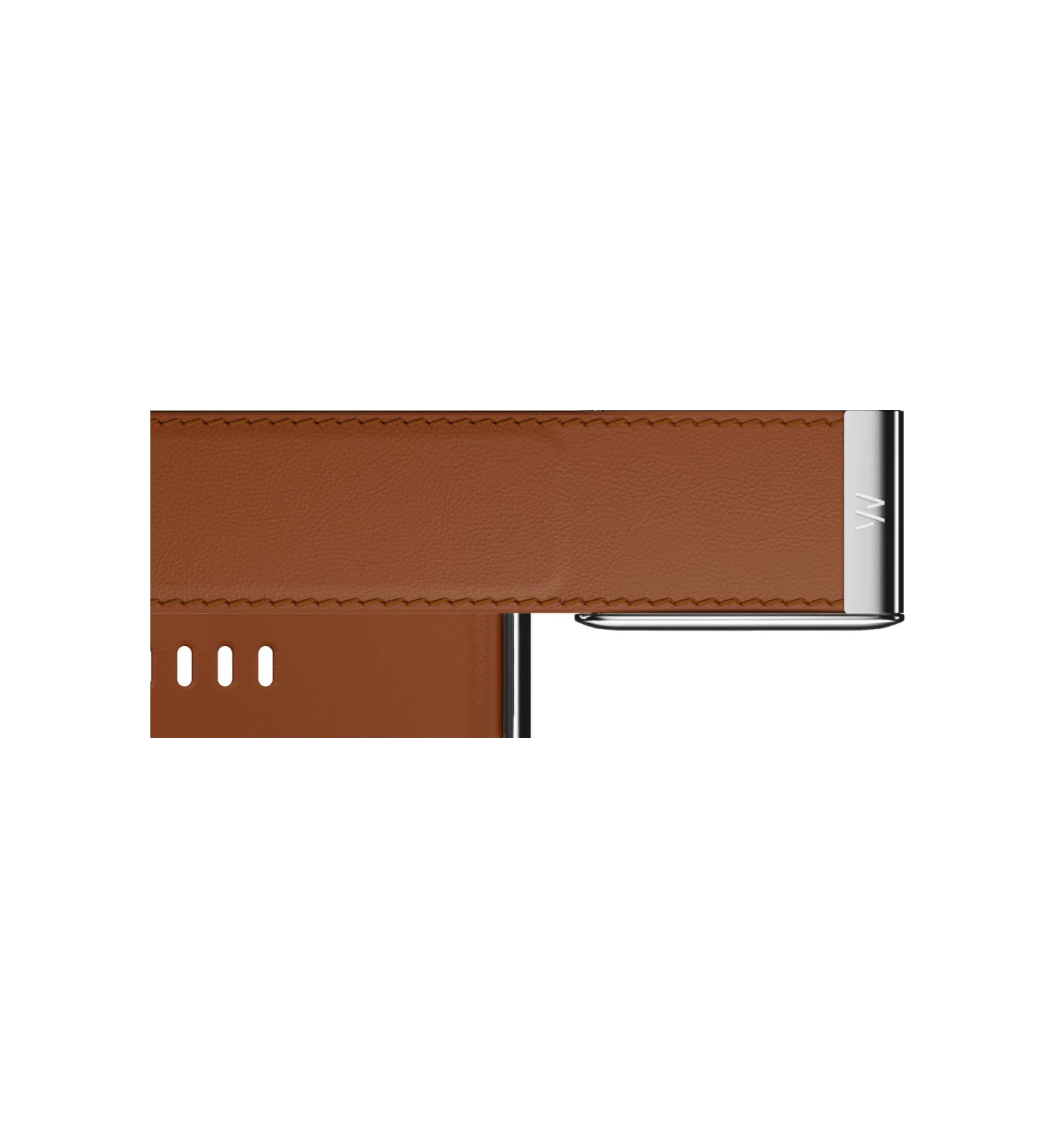 WHOOP 5.0 LeatherLuxe Band 'Chestnut/Cream with Titanium - Straight' (Band Only)