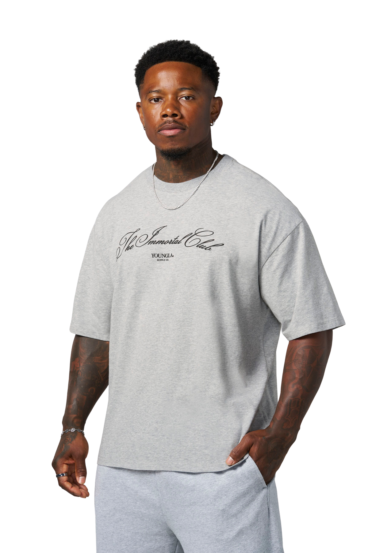 YoungLA 4367 - The Immortal Club Tees 'Heather Grey'