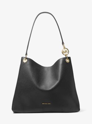 Michael Kors Christina Large Pebbled Leather Shoulder Bag Black