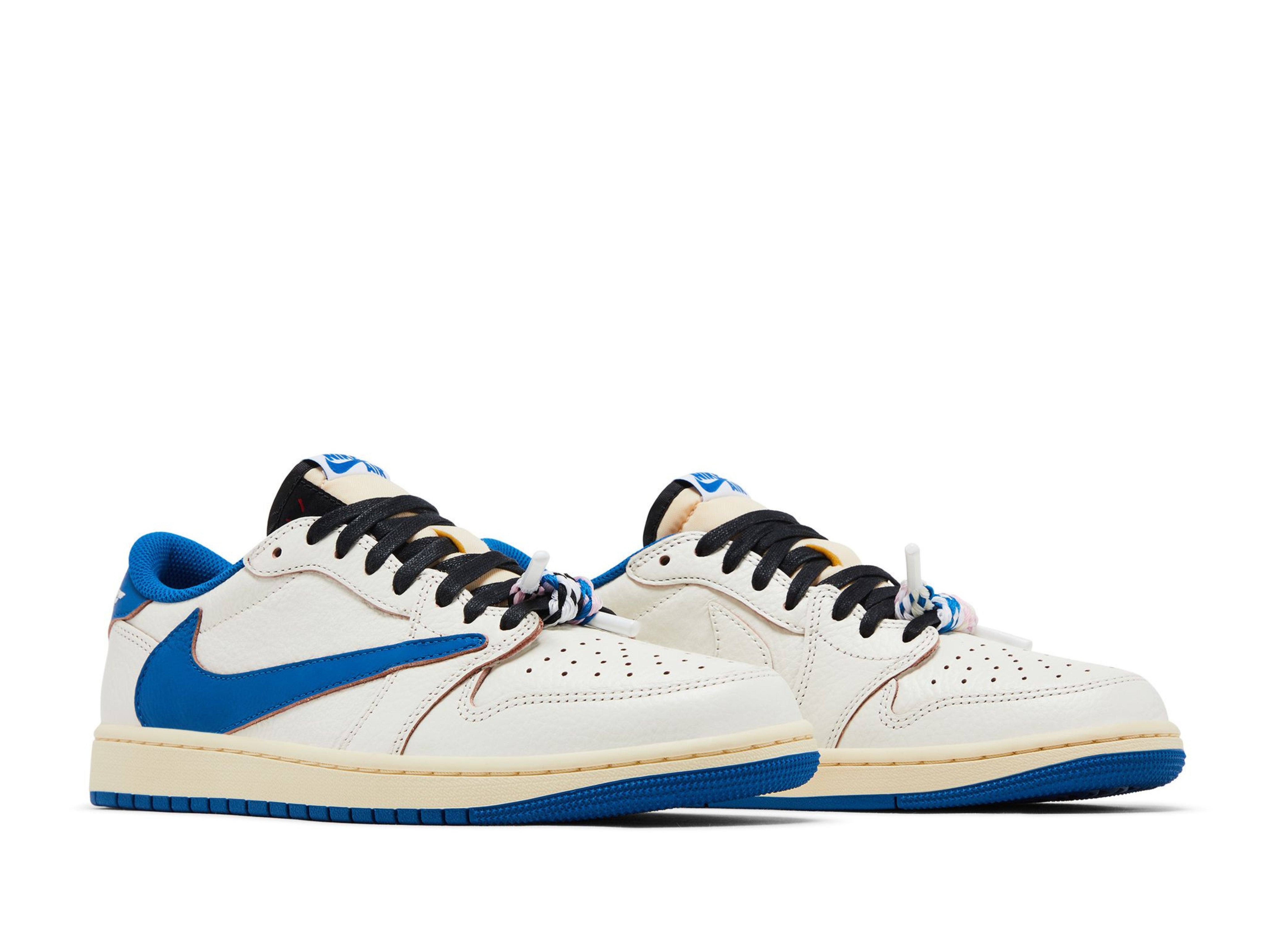 Air Jordan 1 Retro Low OG SP x Fragment x Travis Scott 'Sail Military Blue'