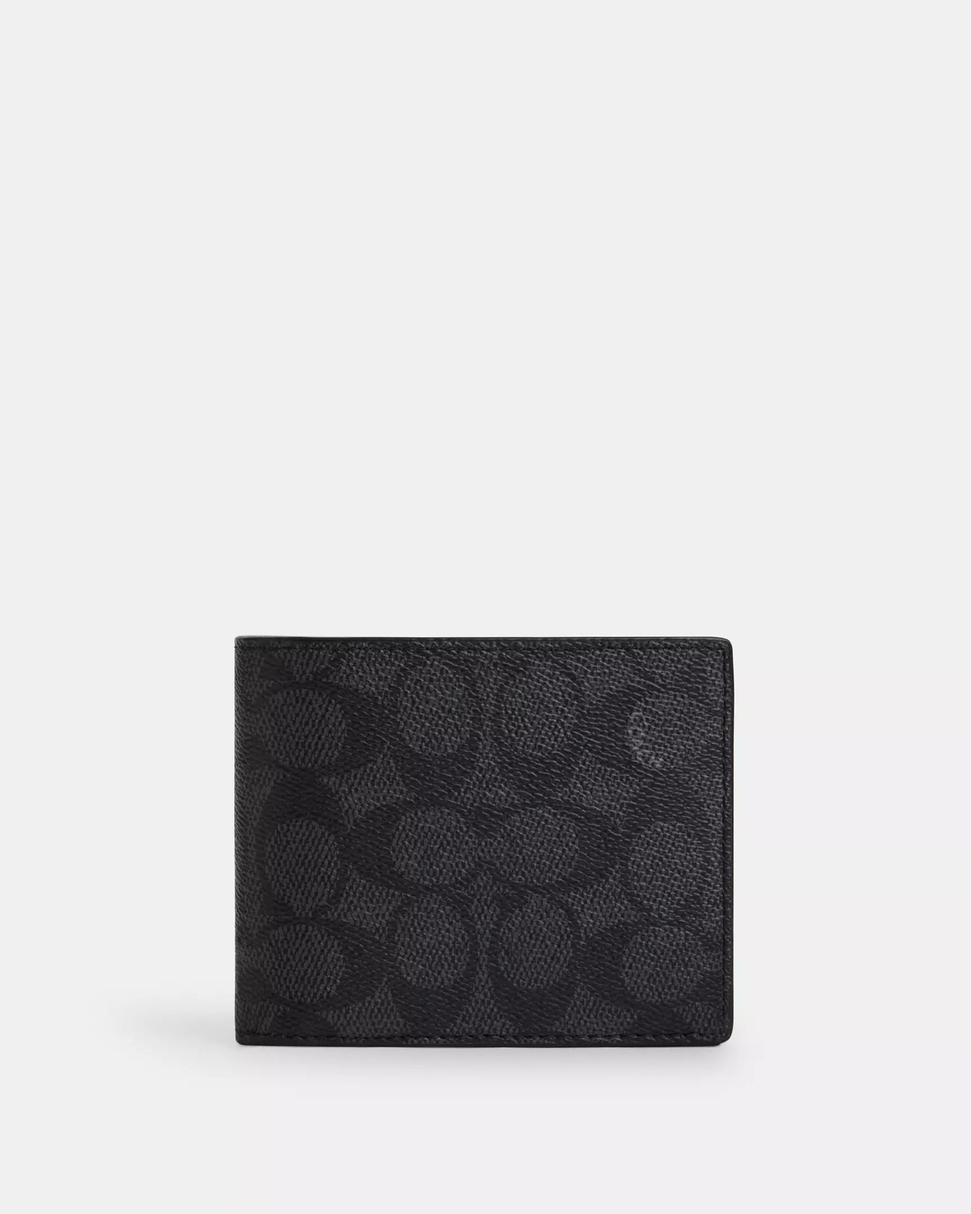 Coach 3-In-1 Wallet In Signature Canvas 'Charcoal Black'