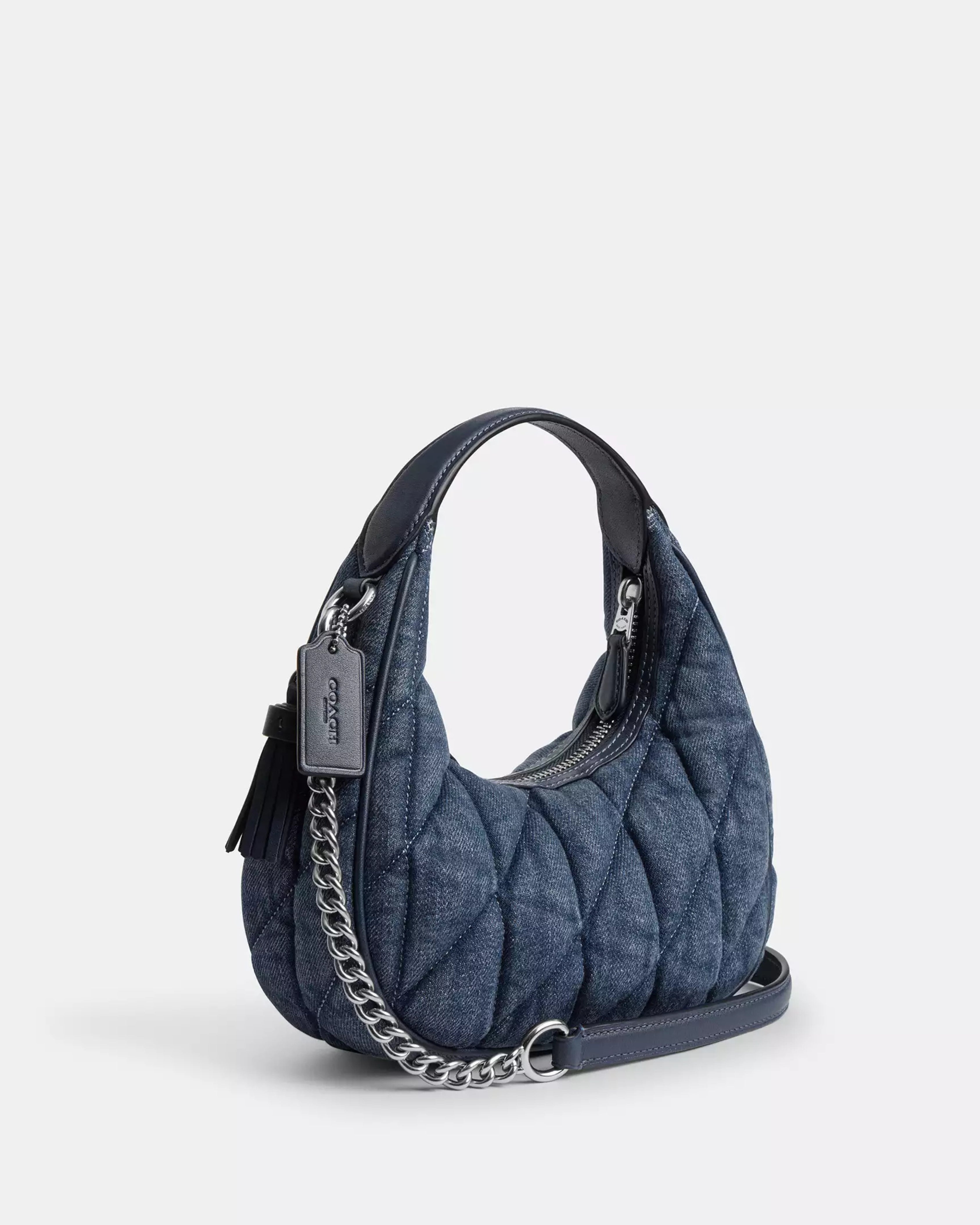 Coach Carmen Mini Crossbody Bag With Quilting 'Denim/Silver/Denim'