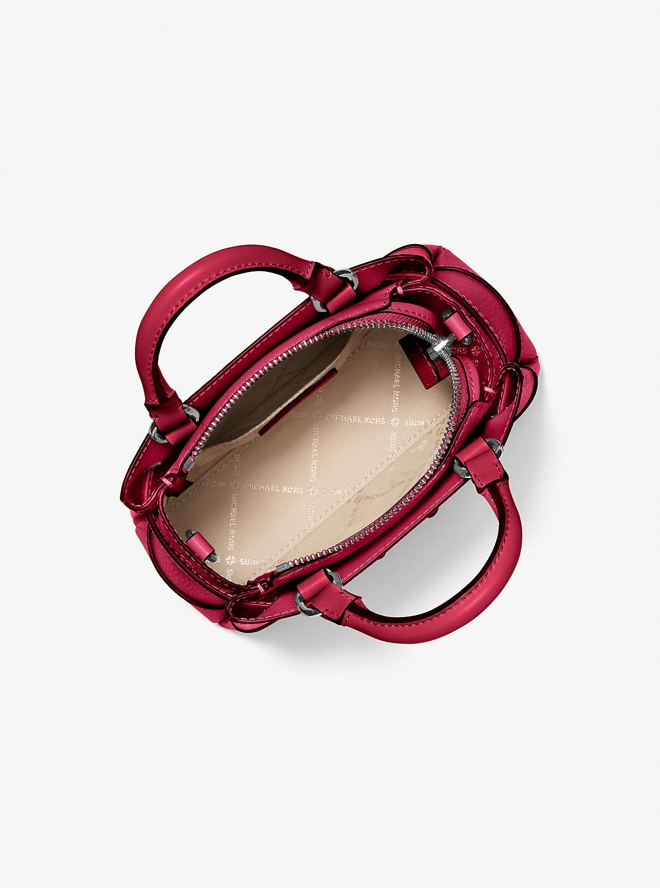 Michael Kors Reed Extra-Small Pebbled Leather Satchel Dk Raspberry