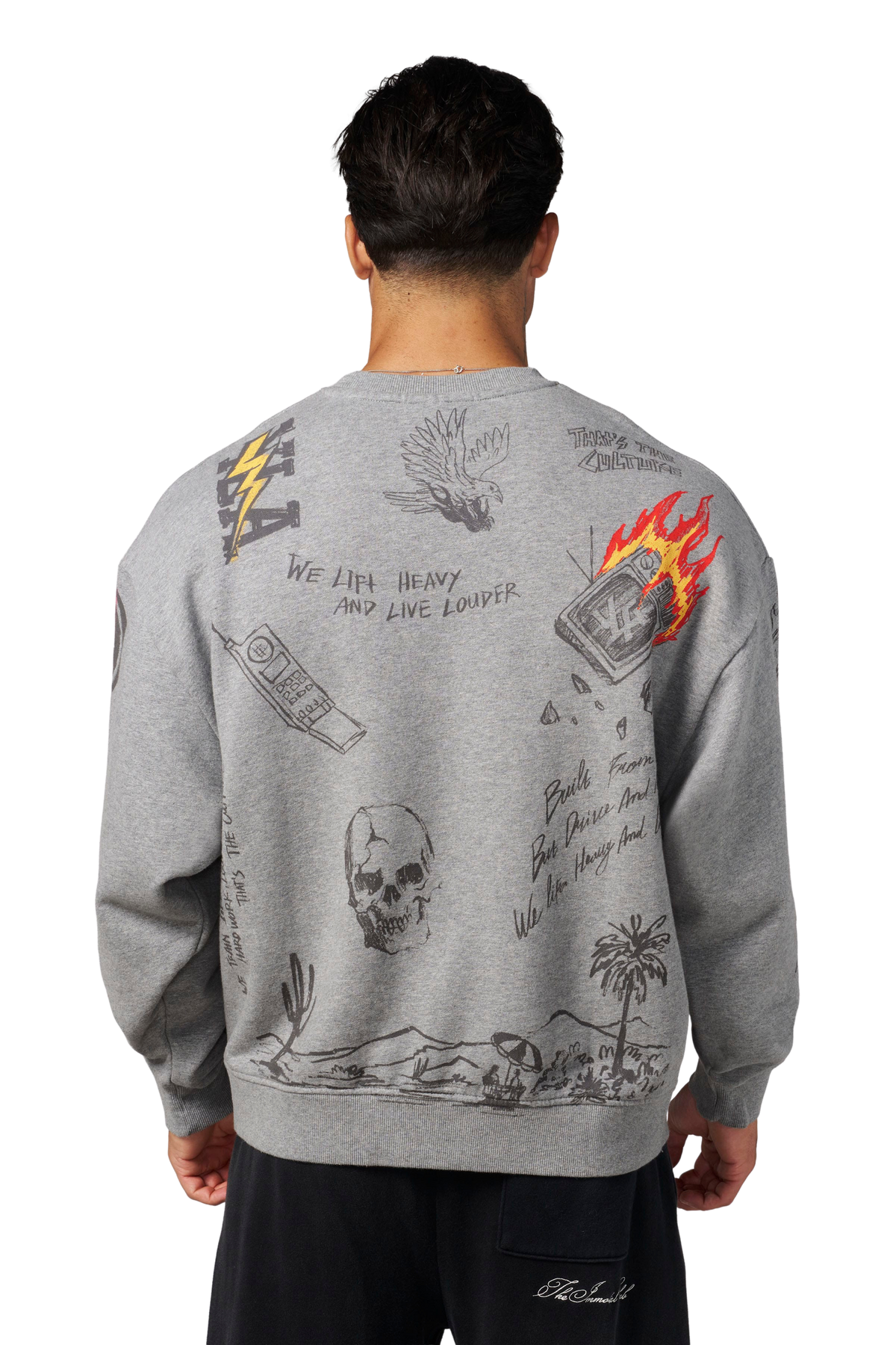 YoungLA 5178 - LA Sketch Crewnecks 'Heather Grey'