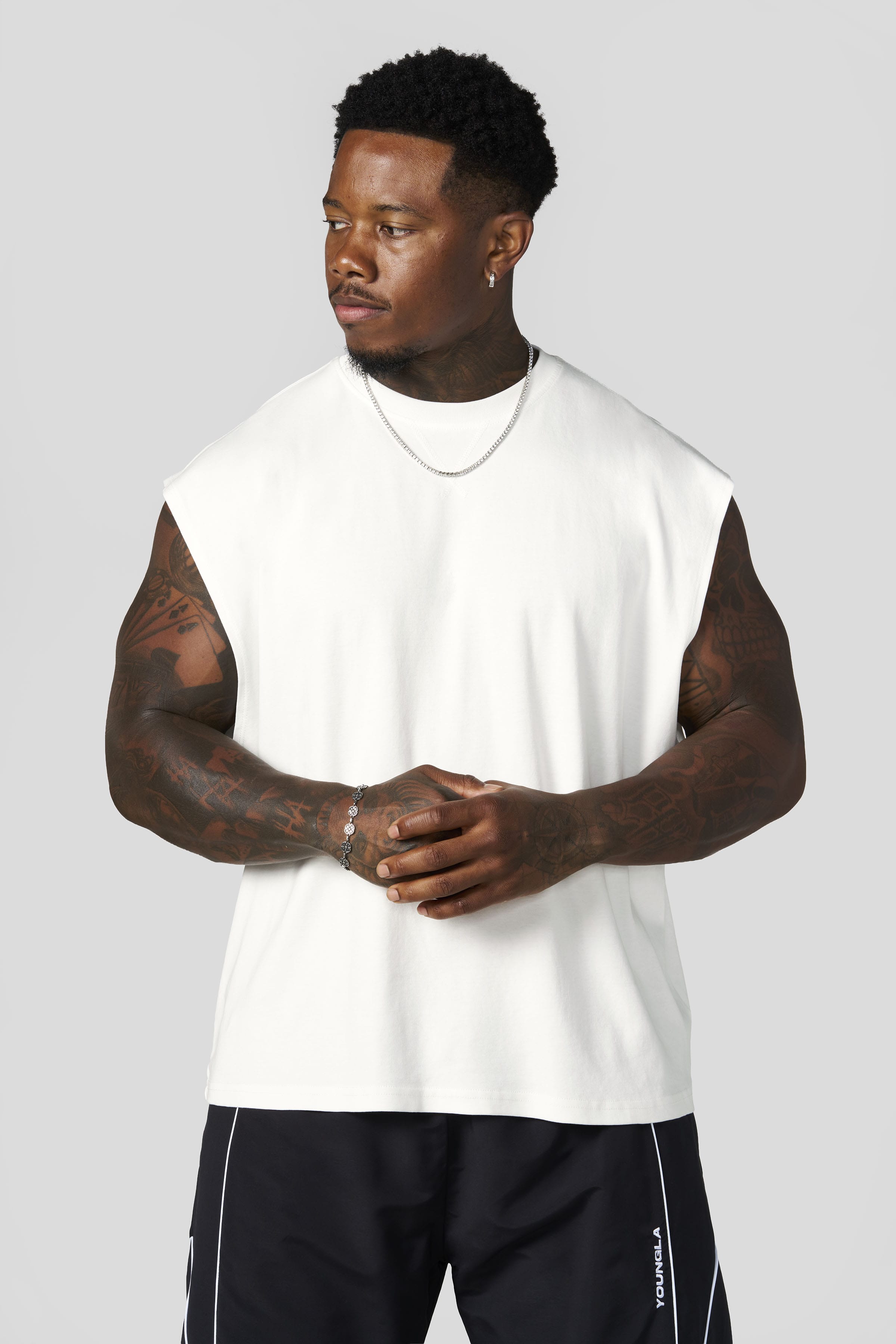 YoungLA 3019 - Elevated Cut-Offs 'White'