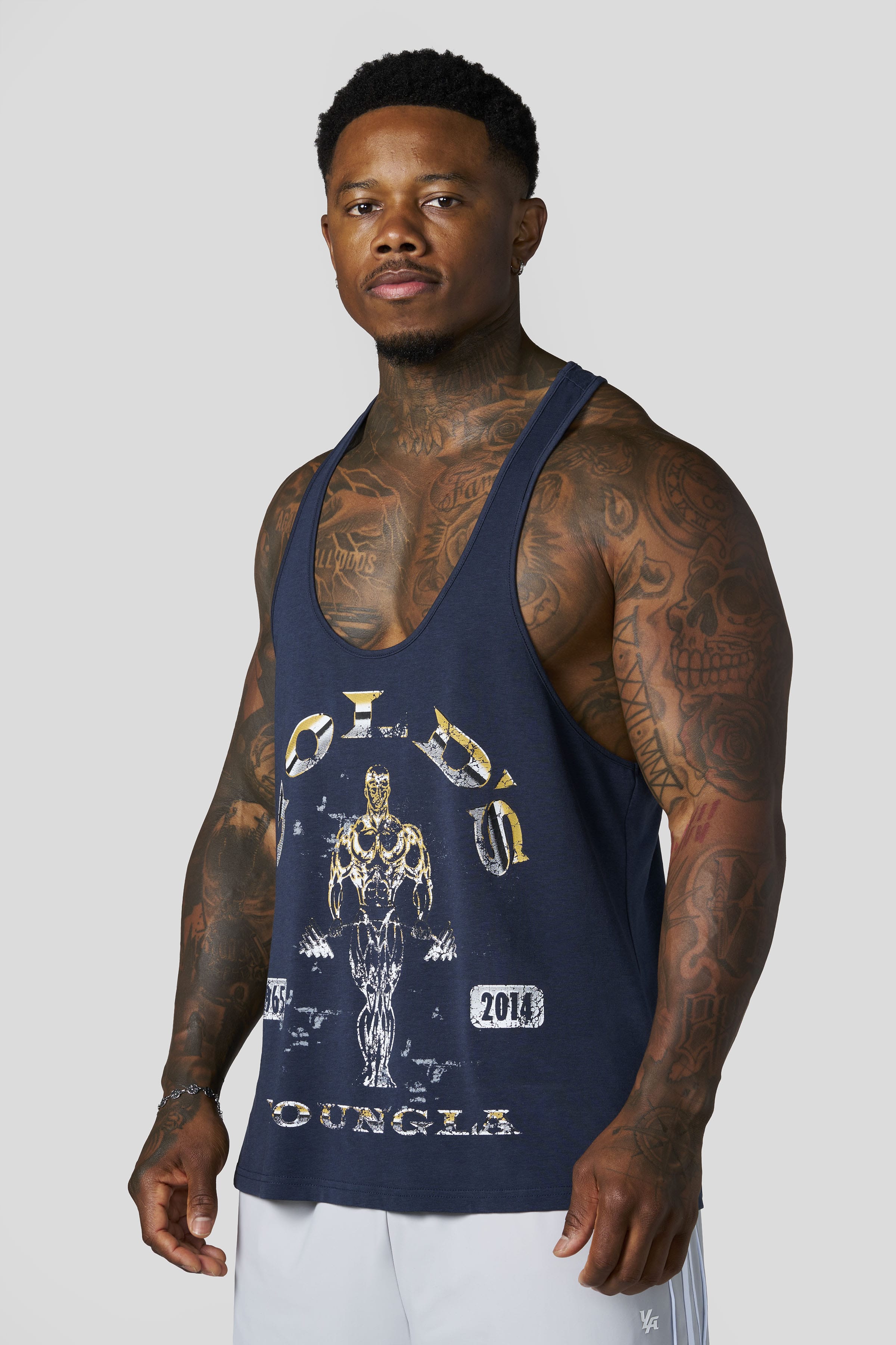 YoungLA 3062 - Gold's Glitch Stringers 'Navy'