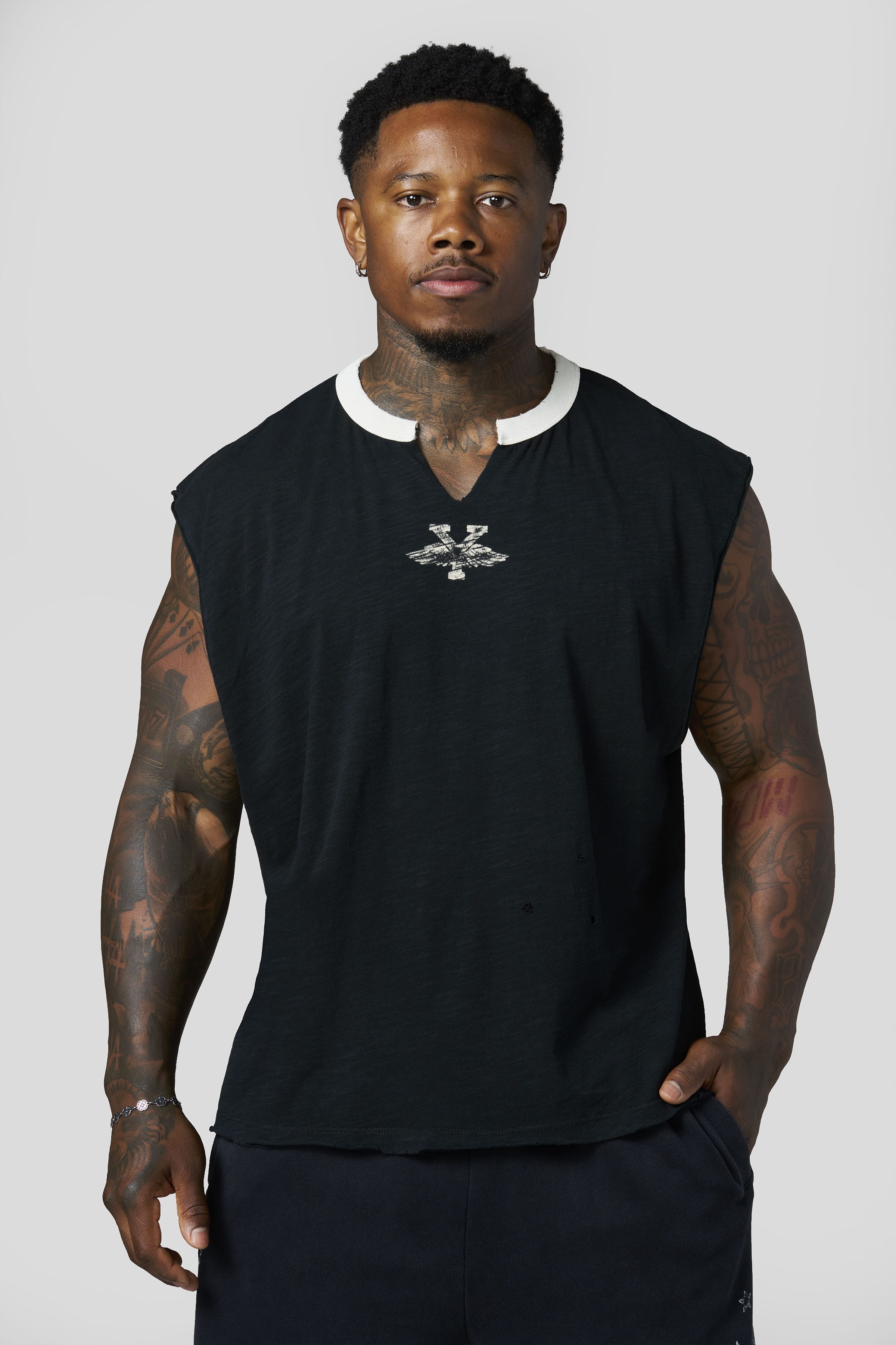 YoungLA 3087 - Golden Era Cut-Offs 'Black Wash'