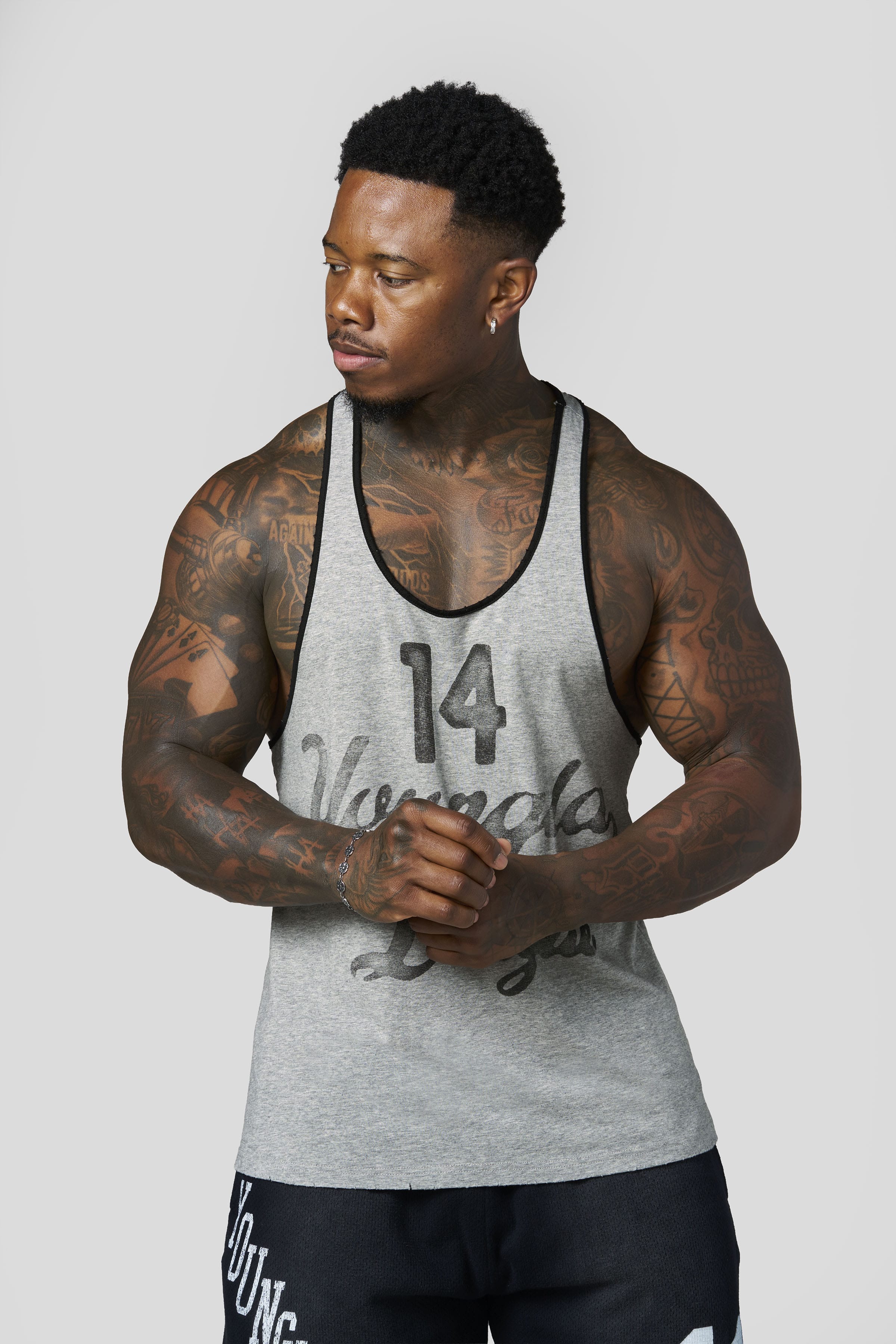 YoungLA 3088 - Golden Era League Stringers 'Heather Grey'