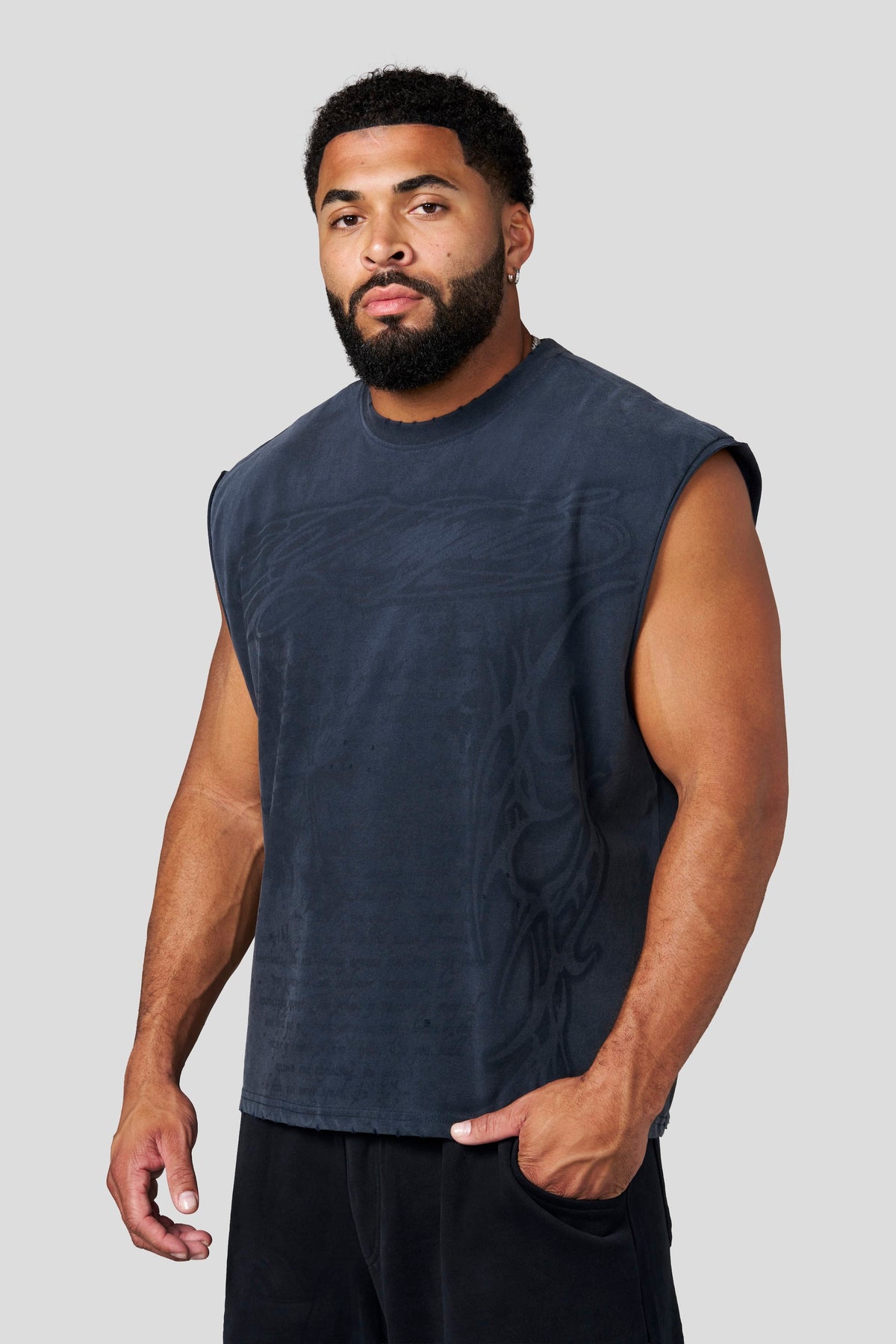 YoungLA 3095 - Sacred Sigil Cut-Offs 'Navy Wash'