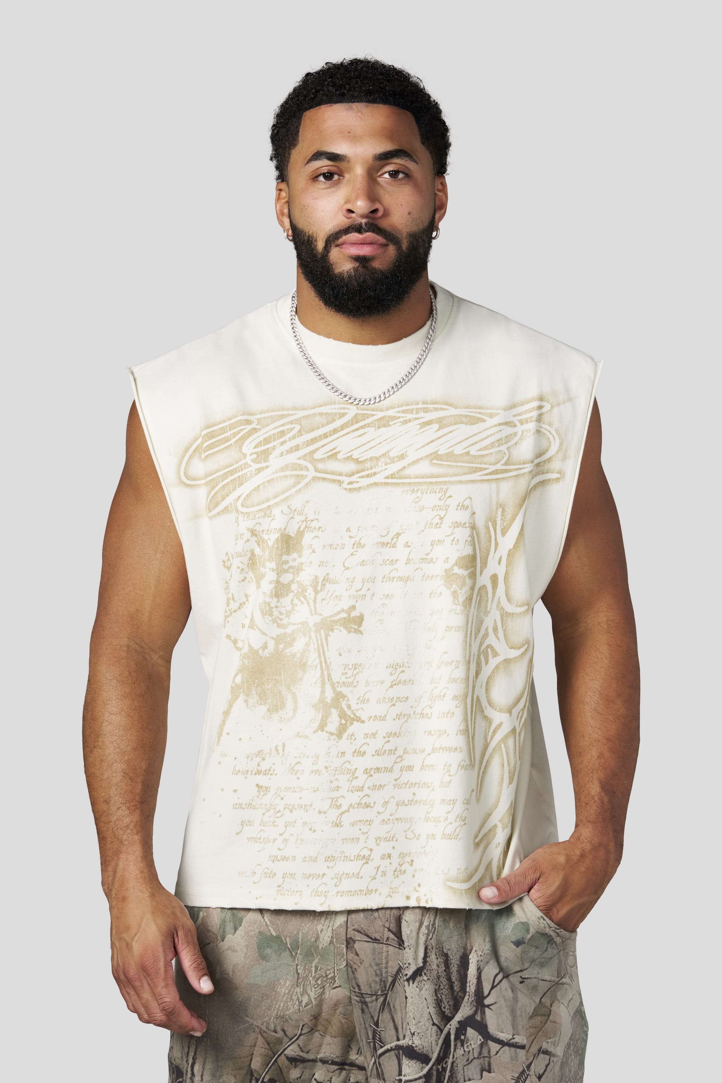 YoungLA 3095 - Sacred Sigil Cut-Offs 'Off-White'