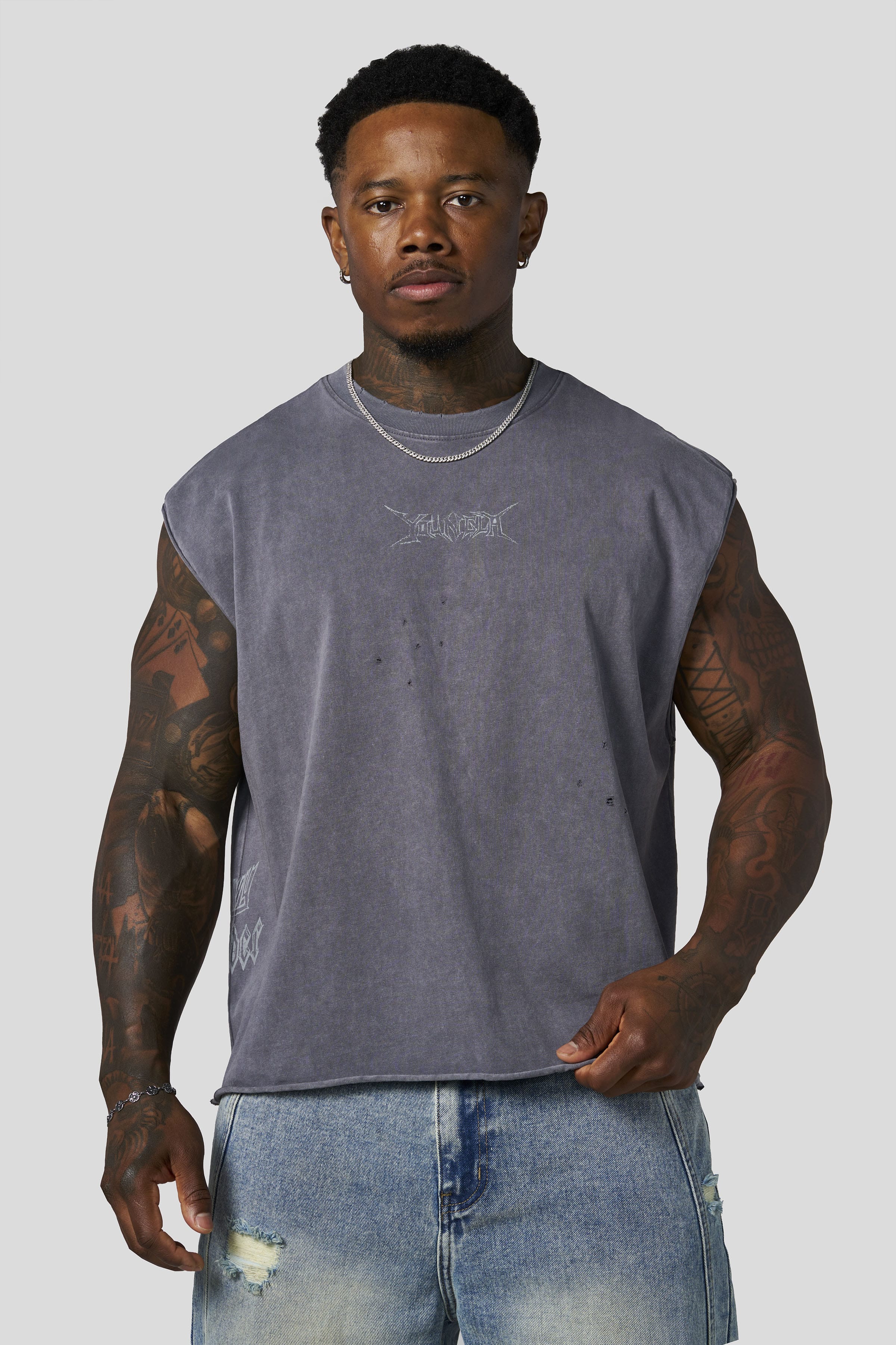 YoungLA 3096 - Eagle Cutoffs 'Grey Wash'