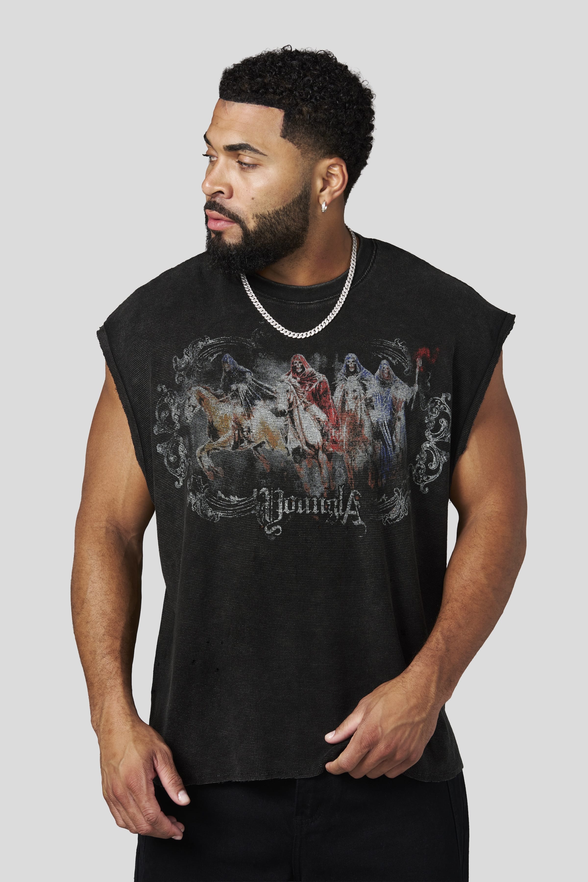 YoungLA 3097 - Knights Cut-Offs 'Black Wash'