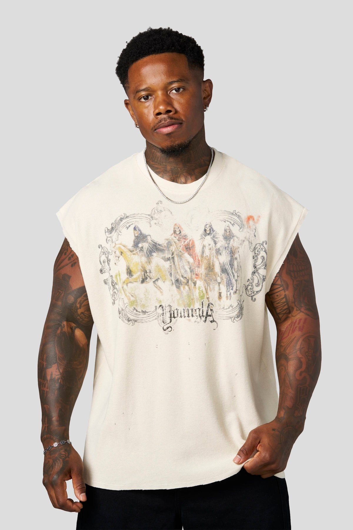 YoungLA 3097 - Knights Cut-Offs 'Off-White'