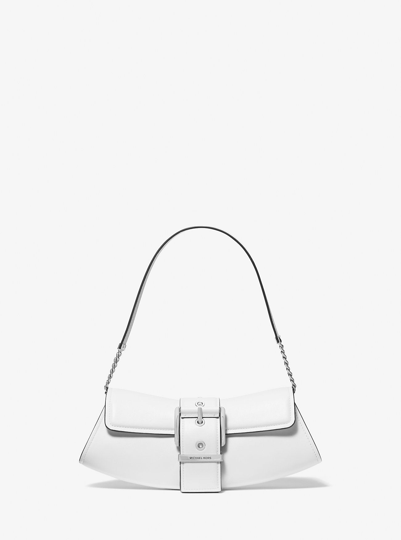 Colby Small Leather Convertible Clutch OPTIC WHITE