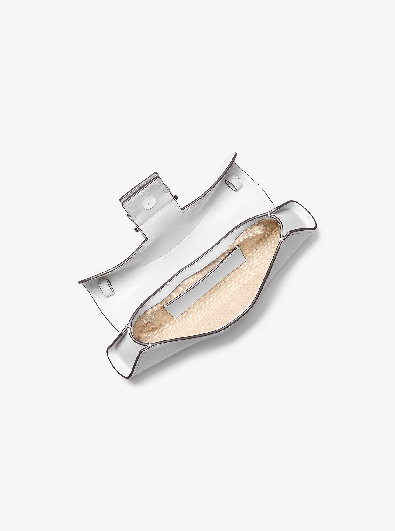Colby Small Leather Convertible Clutch OPTIC WHITE