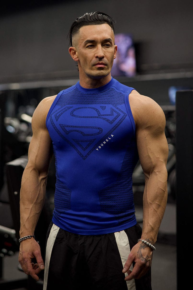 YoungLA 3047 - Superman Compression Tanks 'Blue'