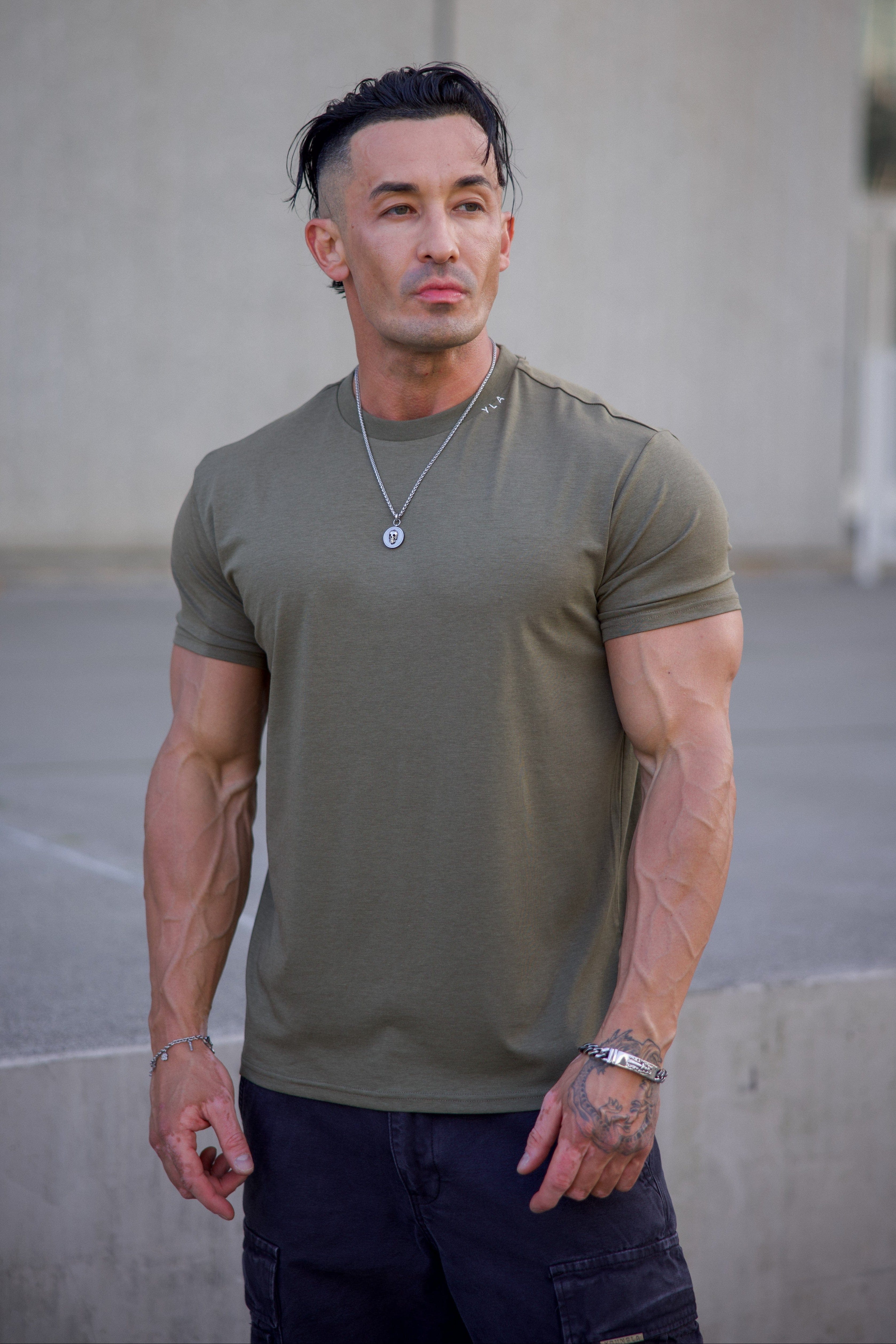 YoungLA 4334 - AeroTech Fitted Tees 'Olive'