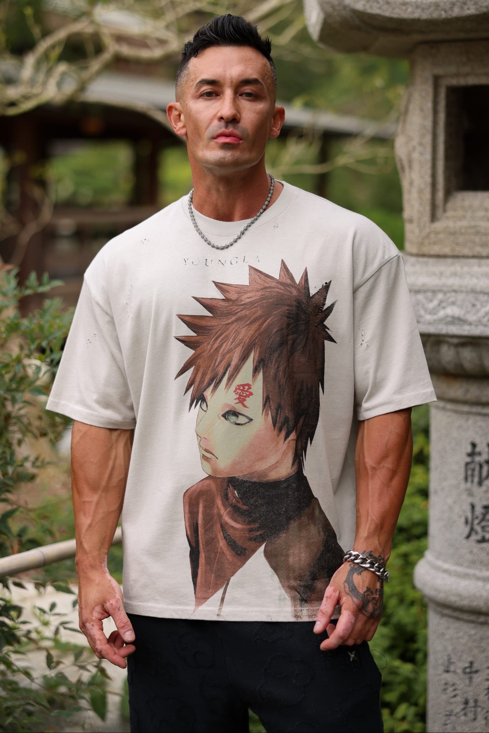YoungLa 4318 - Naruto Distressed Tees 'Gaara'