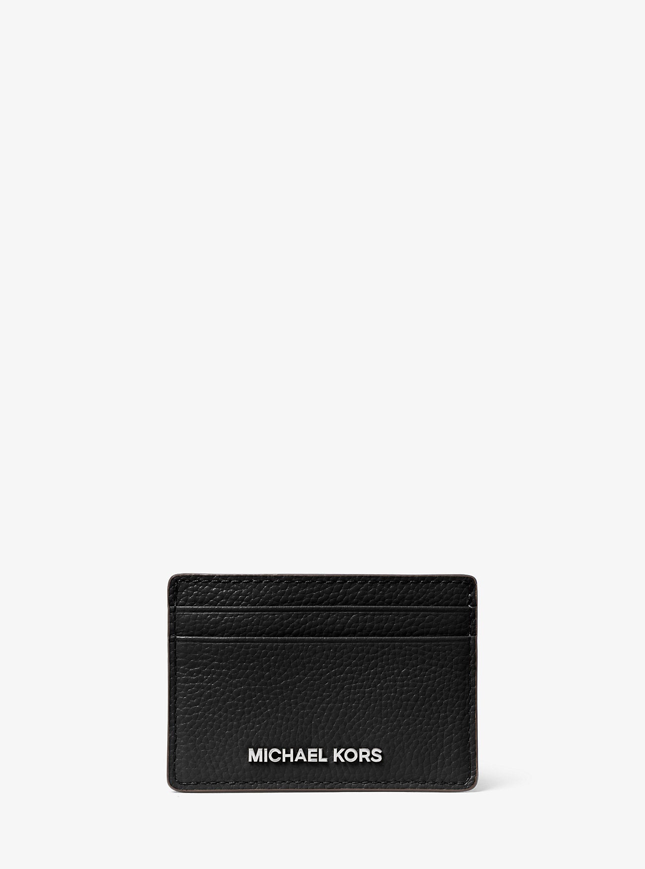 Pebbled Leather Card Case BLACK