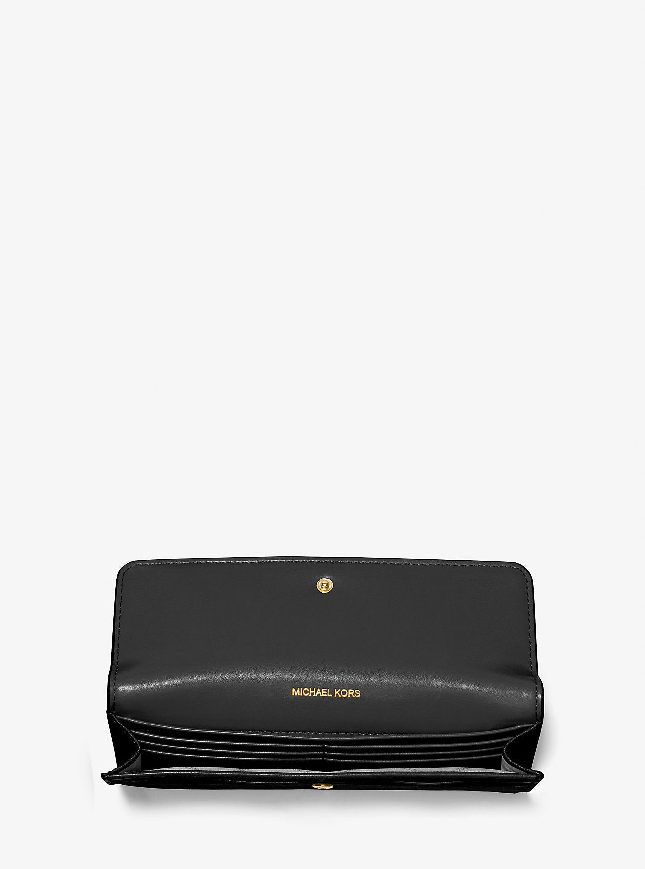 Jet Set Large Saffiano Leather Snap-Front Wallet BLACK