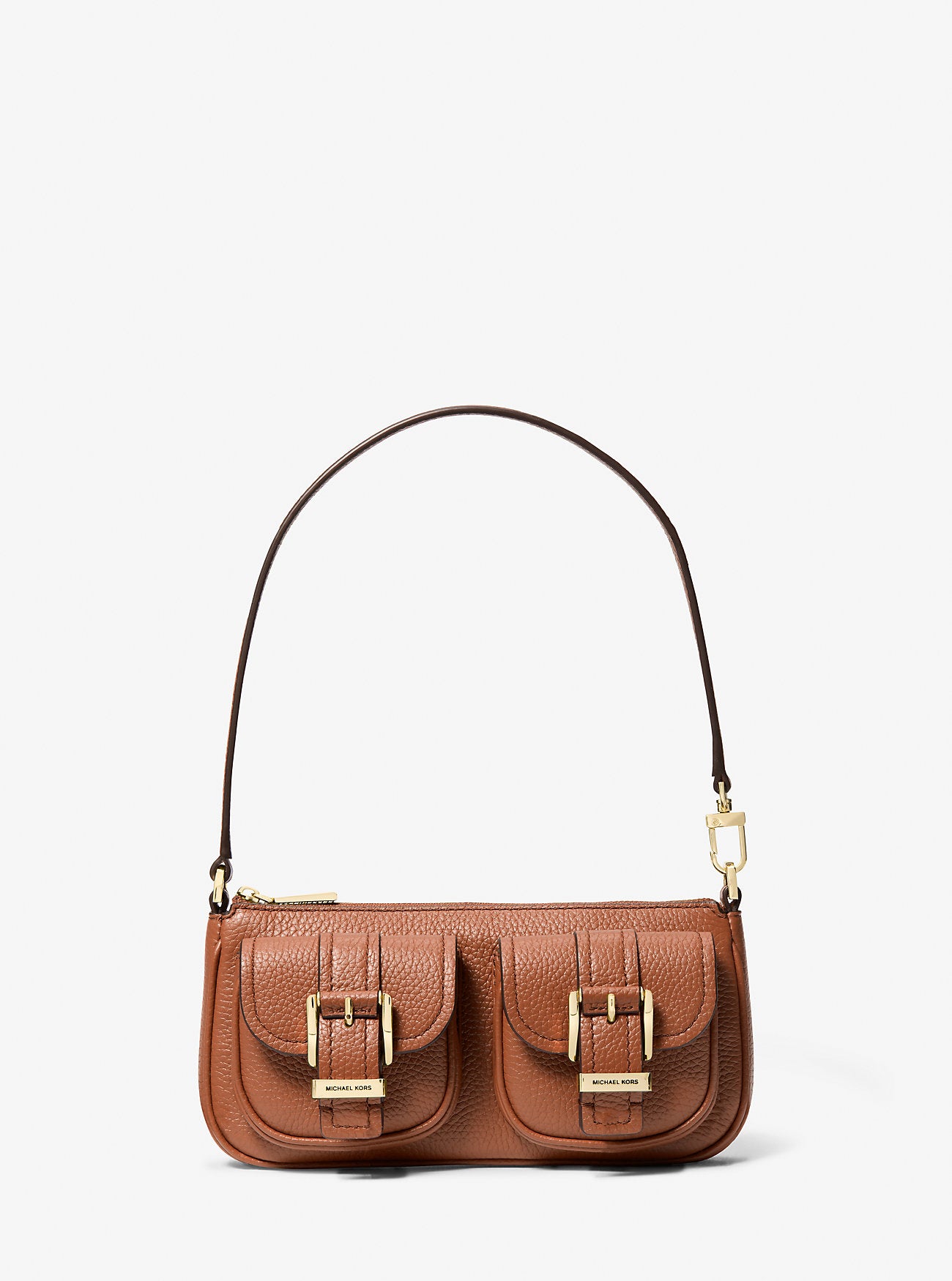 Zoe Small Pebbled Leather Pochette LUGGAGE
