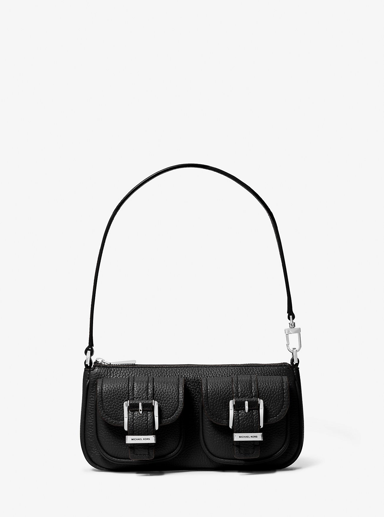 Zoe Small Pebbled Leather Pochette BLACK