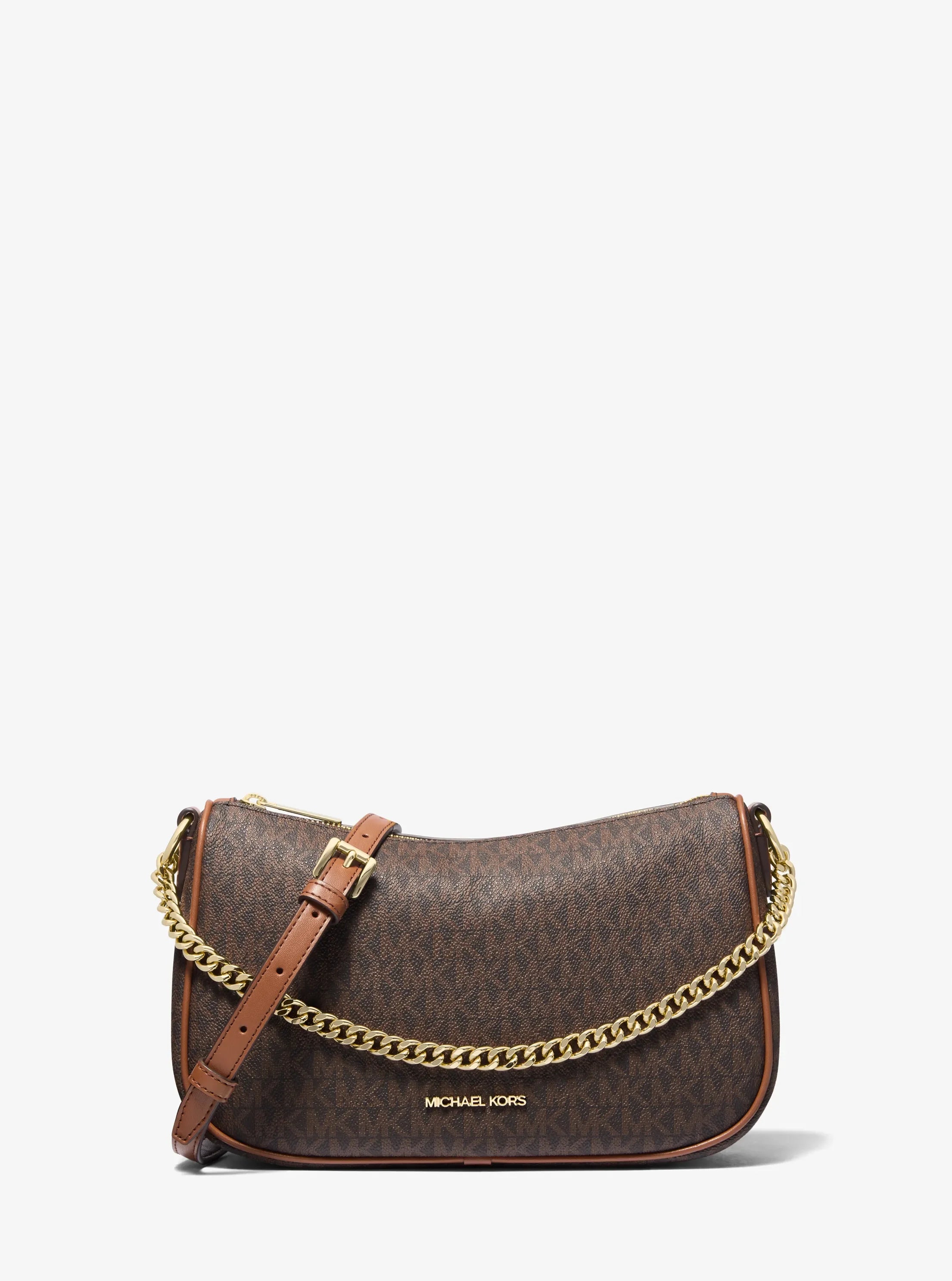 Michael Kors Carmela Medium Signature Logo Convertible Crossbody Bag 'Brown'