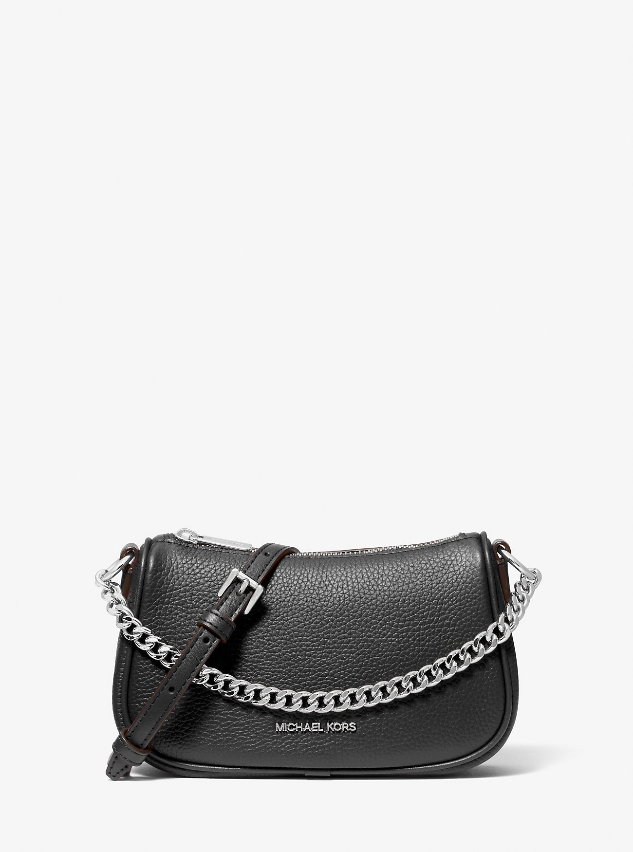 Carmela Small Pebbled Leather Crossbody Bag BLACK