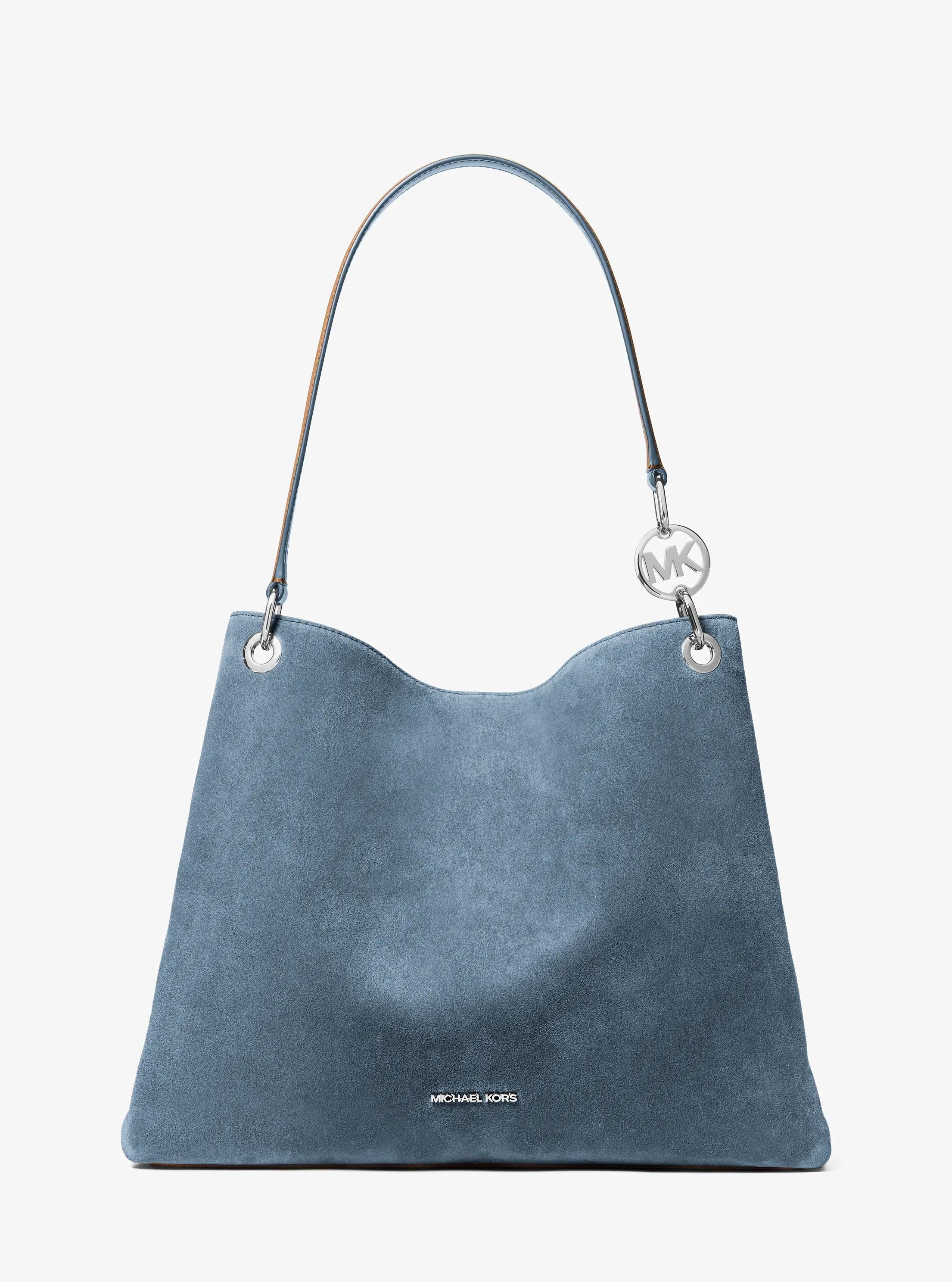 Michael Kors Christina Medium Suede Messenger Bag 'Denim'