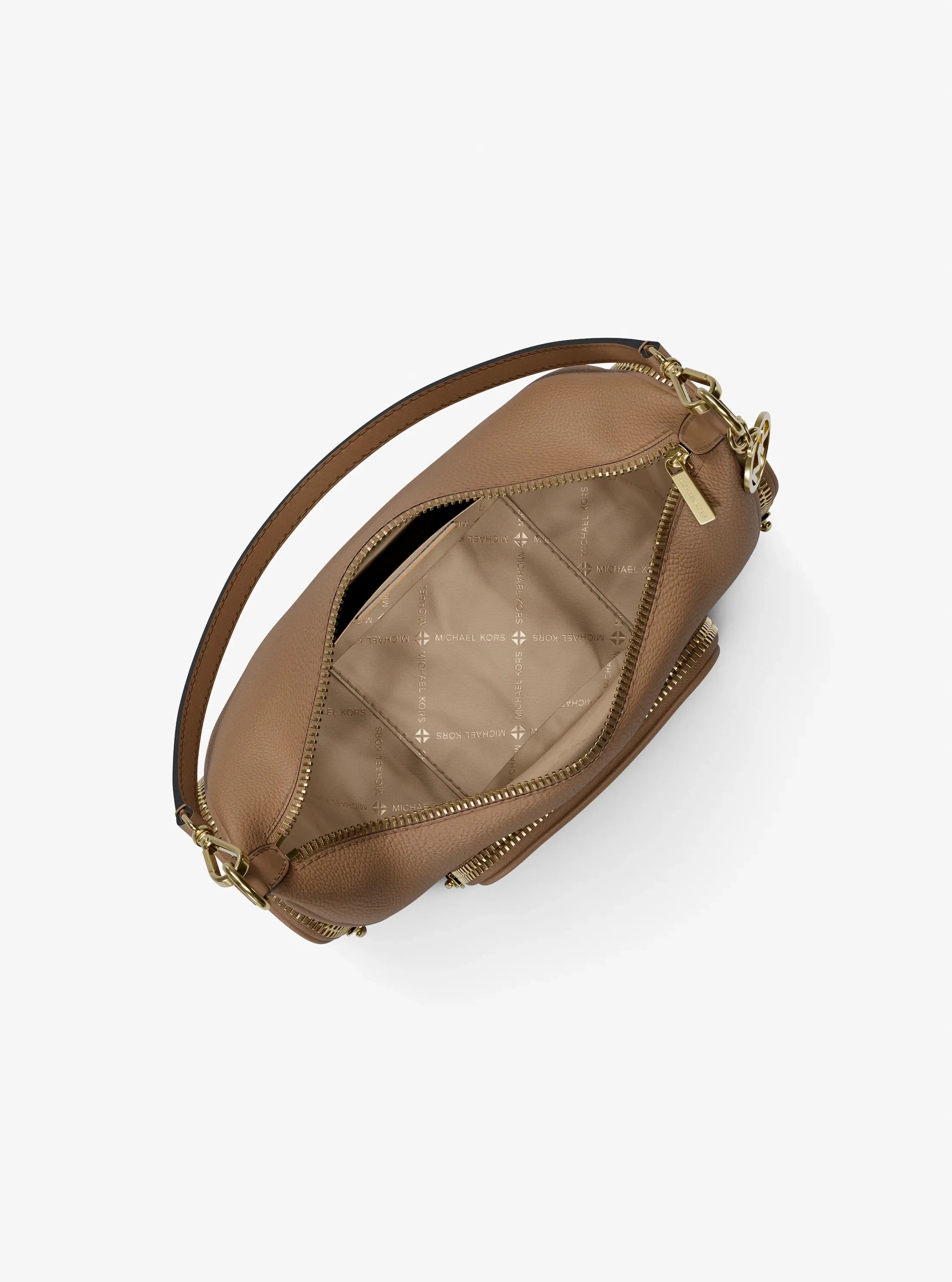 Michael Kors Merritt Small Pebbled Leather Crossbody Bag 'Camel'