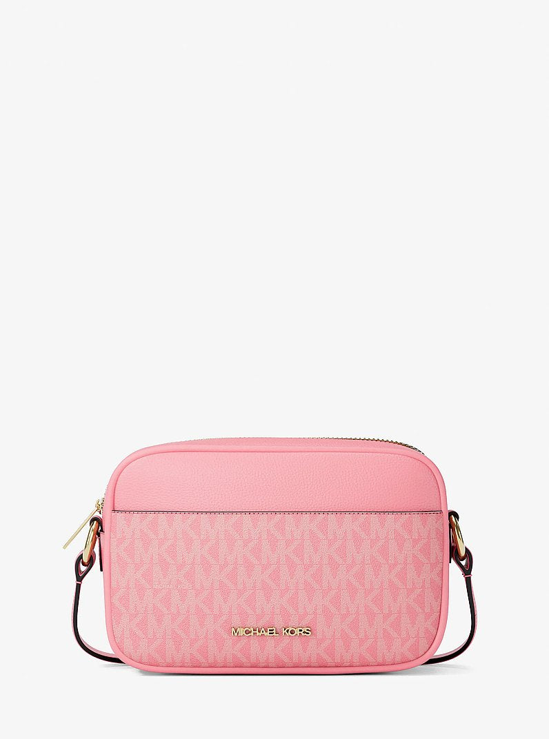 Michael Kors Jet Set Small Signature Logo Camera Crossbody Bag 'Carnation'