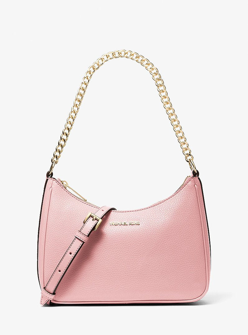 Michael Kors Jet Set Large Pebbled Leather Convertible Crossbody Bag 'Powder Blush'