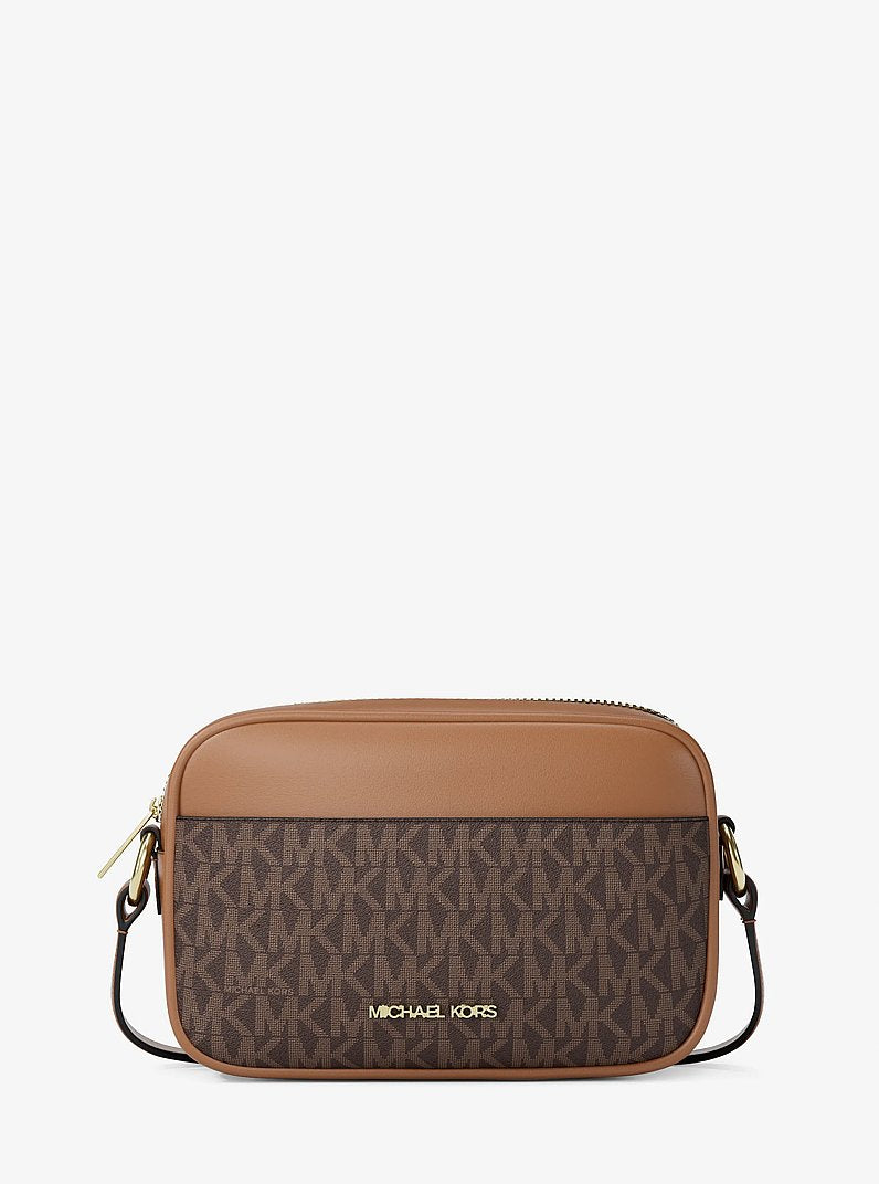 Michael Kors Jet Set Small Signature Logo Camera Crossbody Bag 'Brown'