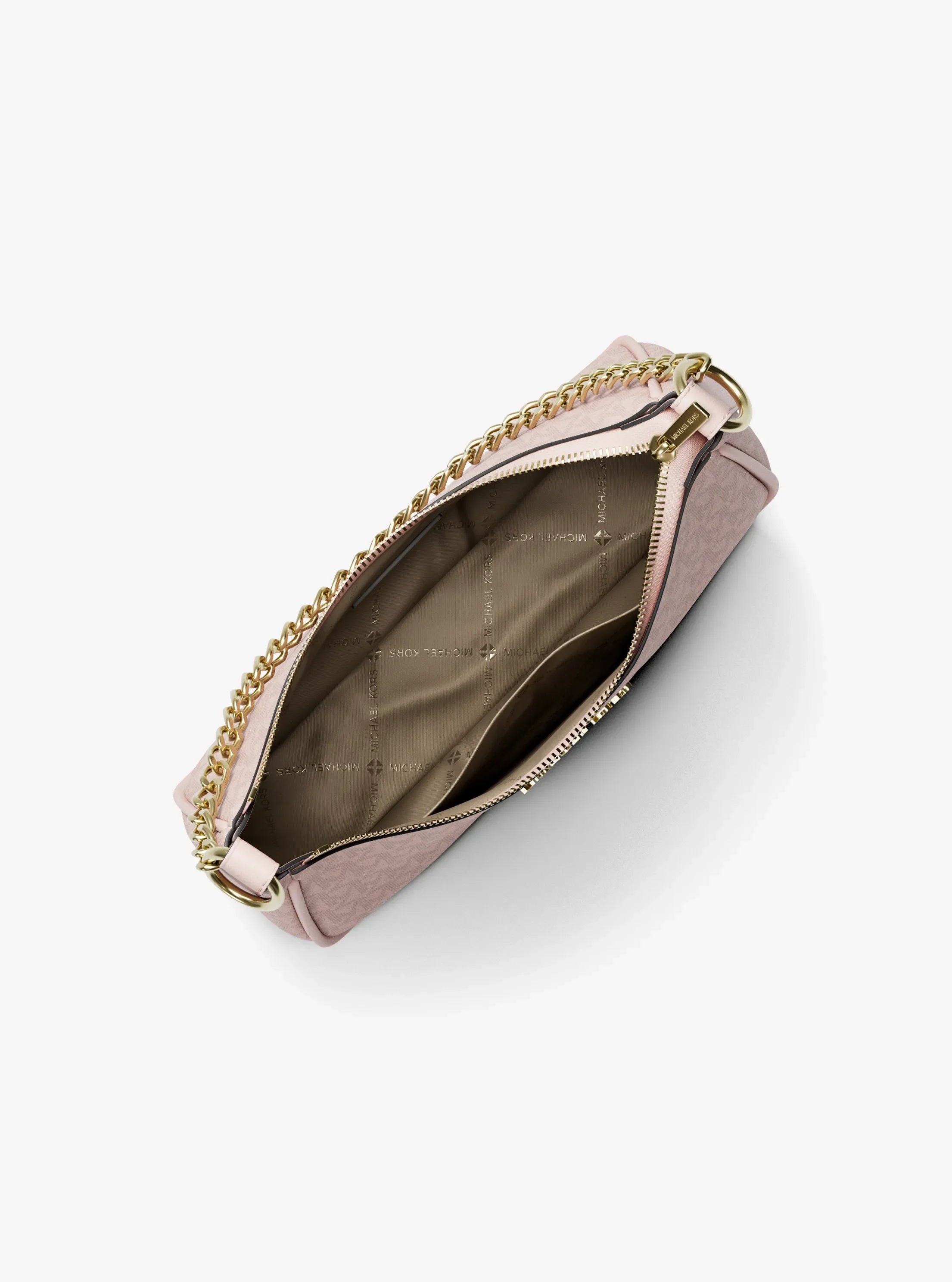Michael Kors Jet Set Small Signature Logo Convertible Crossbody Bag 'Powder Blush'
