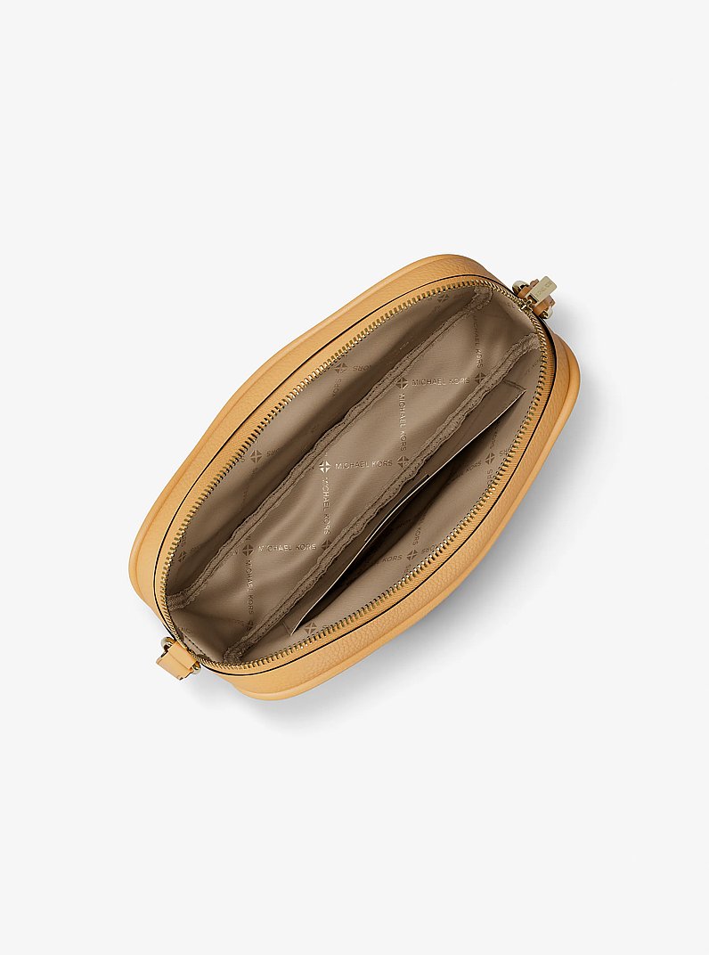 Michael Kors Jet Set Large Pebbled Leather Camera Crossbody Bag 'Honeywheat'