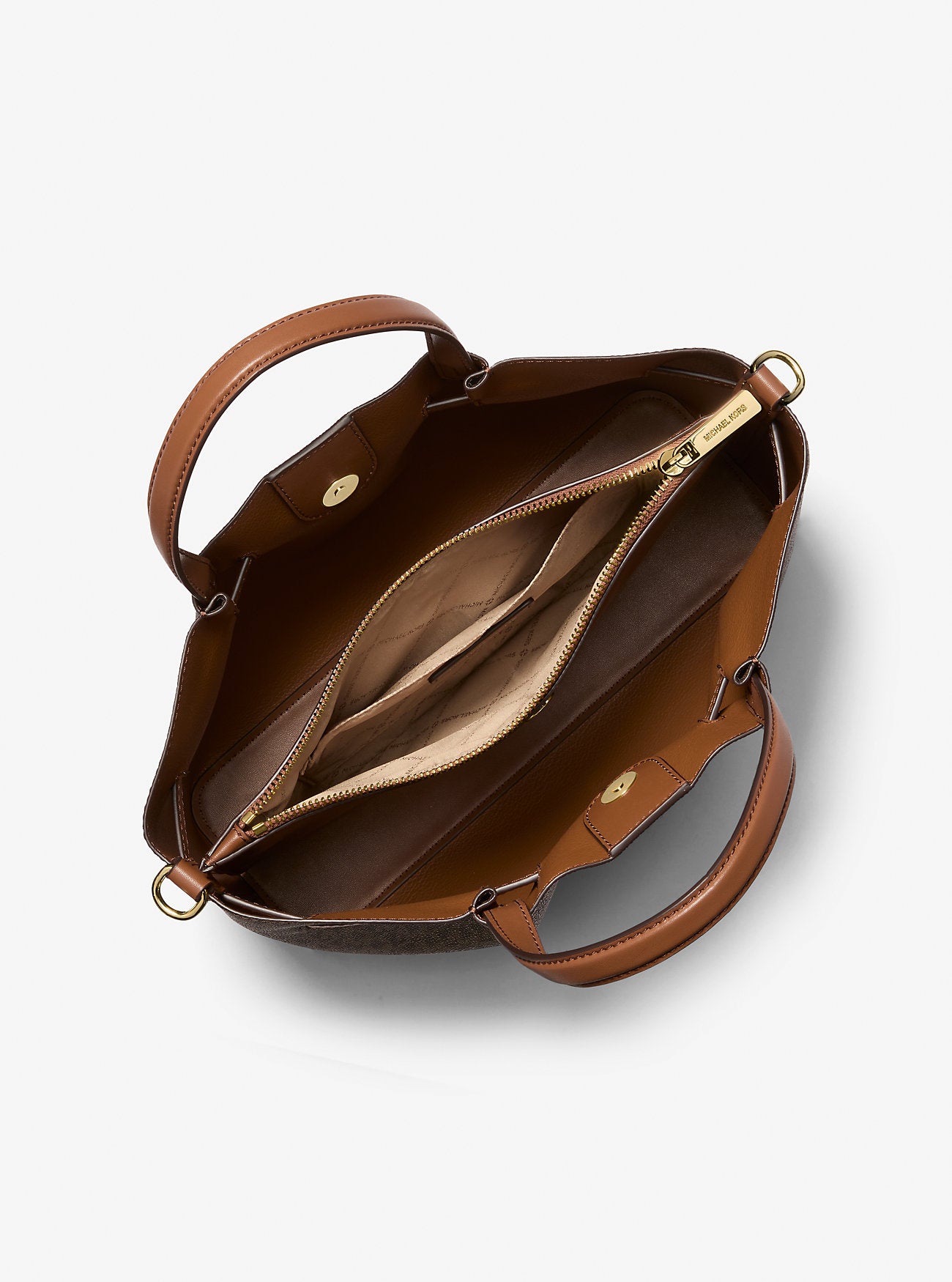 Carson Medium Signature Logo Satchel BROWN