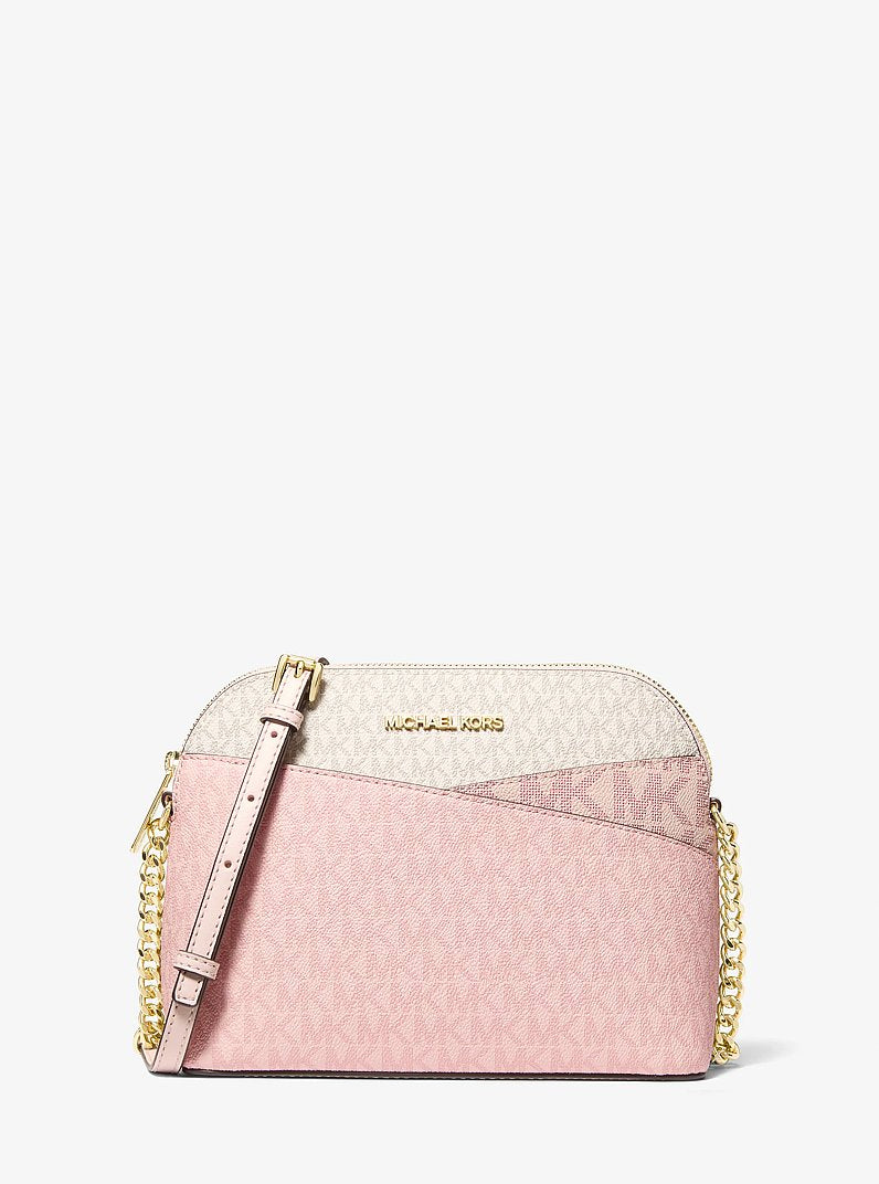 Michael Kors Jet Set Travel Medium Color-Block Signature Logo Crossbody Bag 'PWD BLSH MLT'