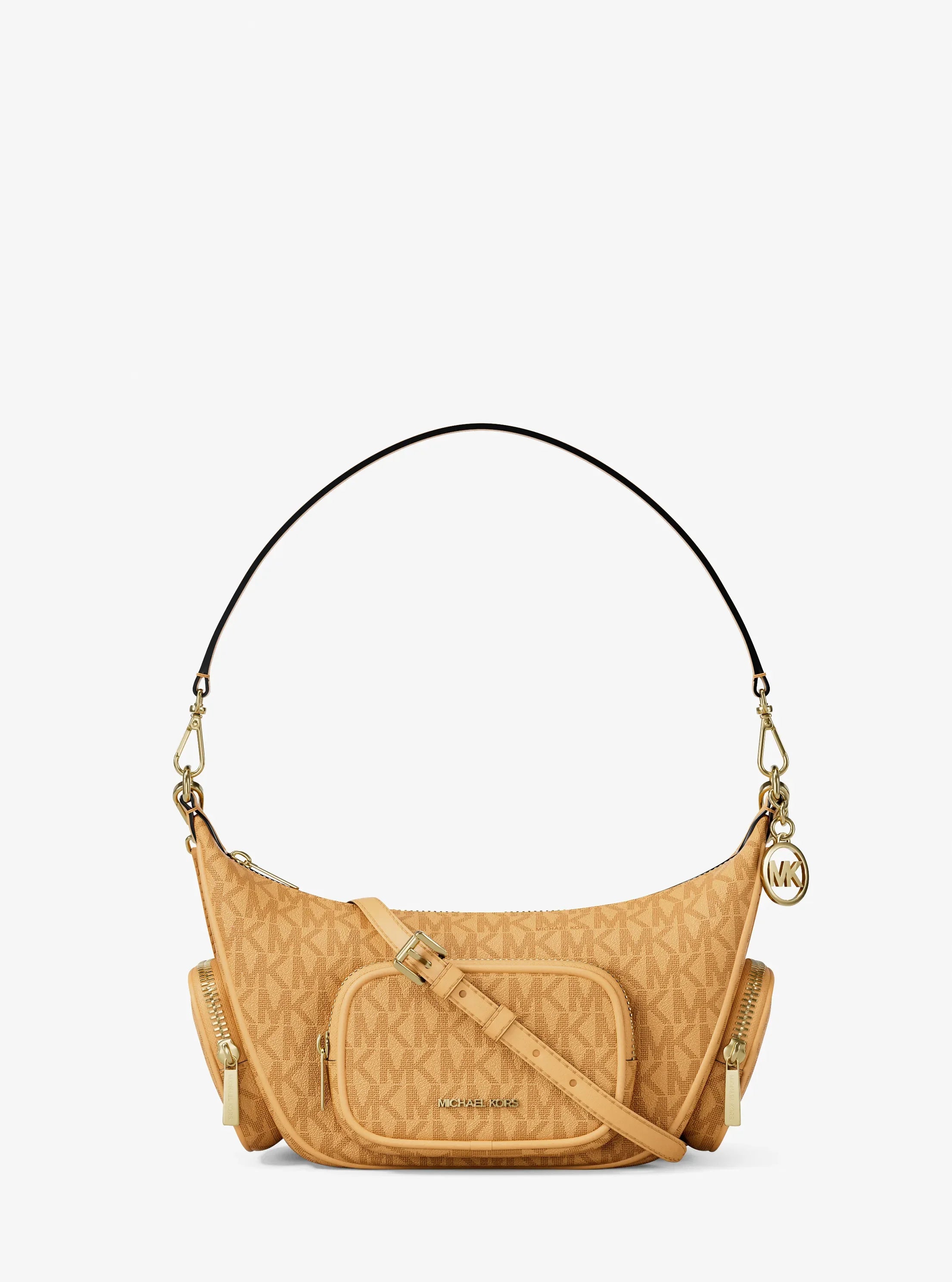 Michael Kors Merritt Small Signature Logo Convertible Shoulder Bag 'Honeywheat'