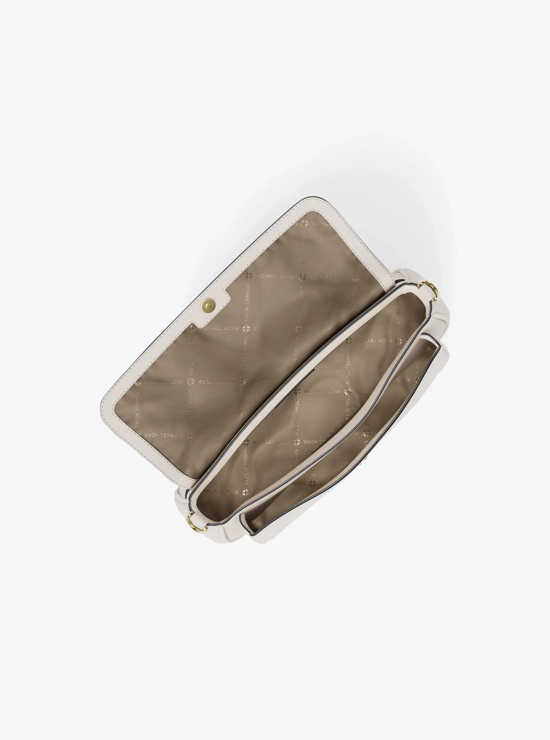 Michael Kors Jet Set Travel Small Pebbled Leather Crossbody Bag With Pouch 'LT Cream'